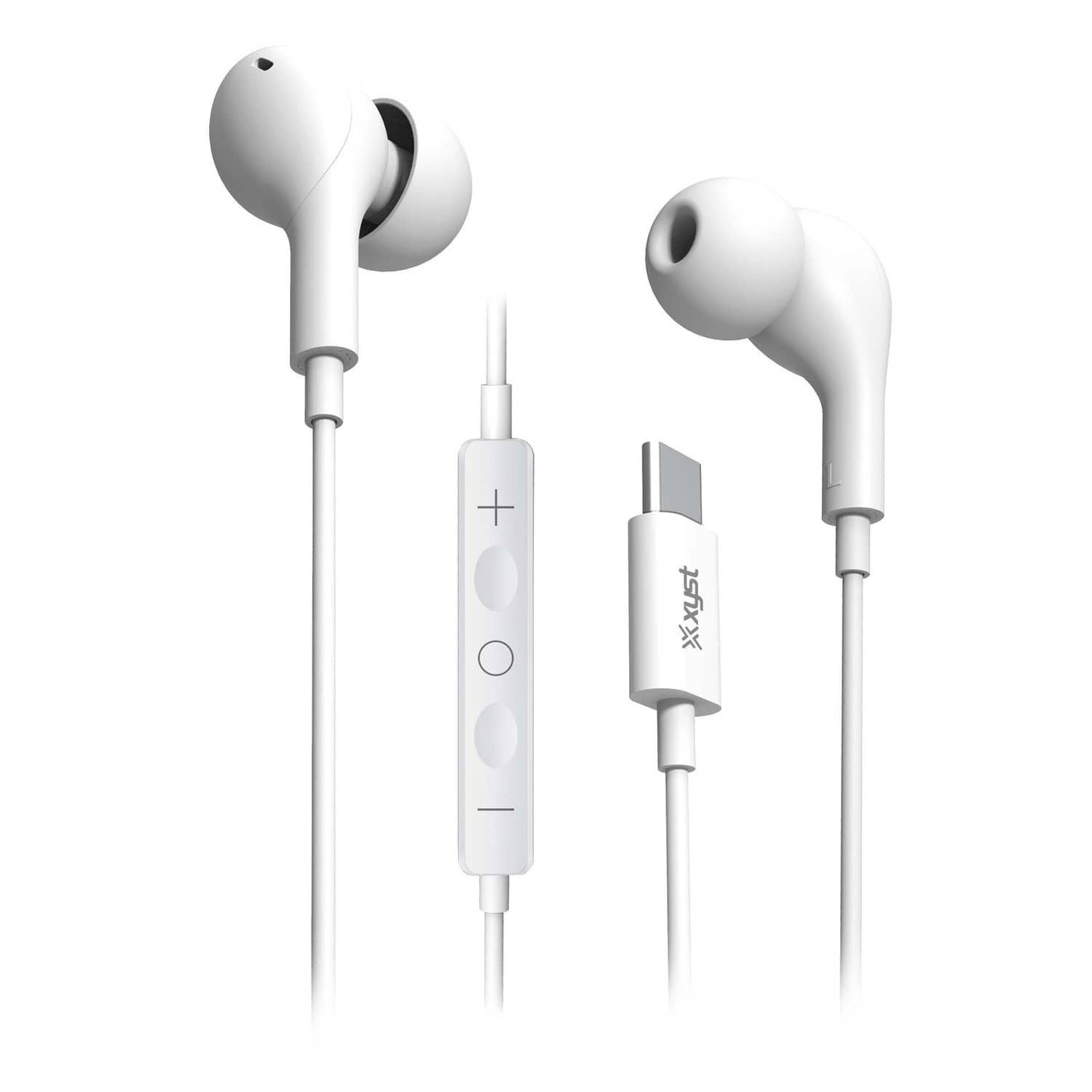 XYST Wired In-Ear Earphones with In-Line Microphone/Remote and USB-C Connector, XYS-EBTC15, White