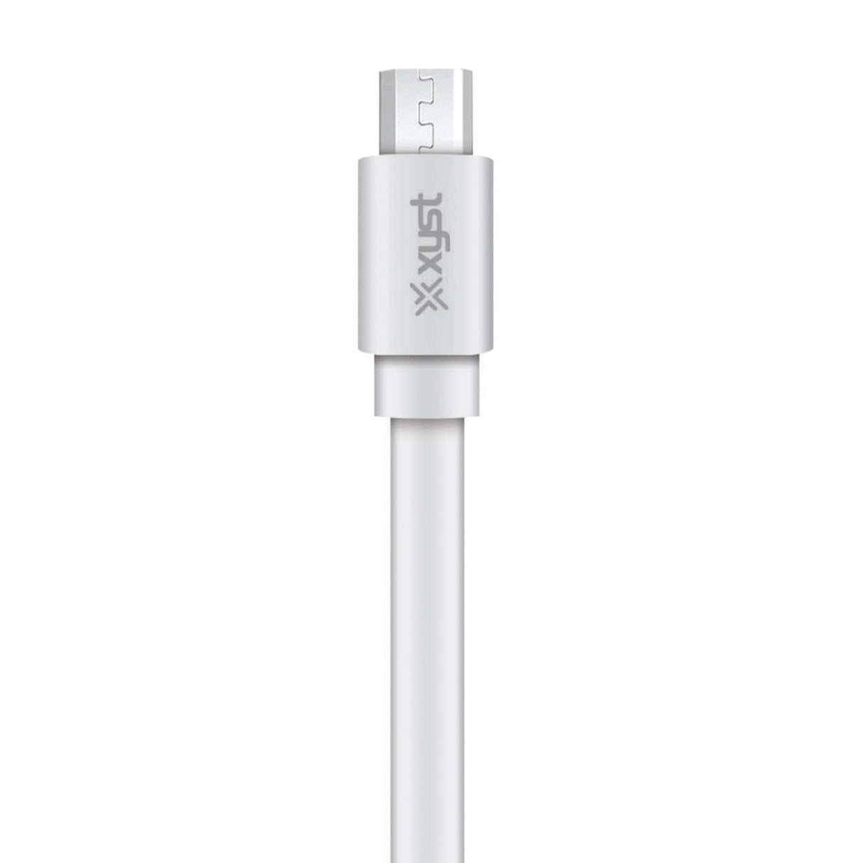 XYST Charge and Sync USB to Micro USB Flat Cable, 4 Ft., White