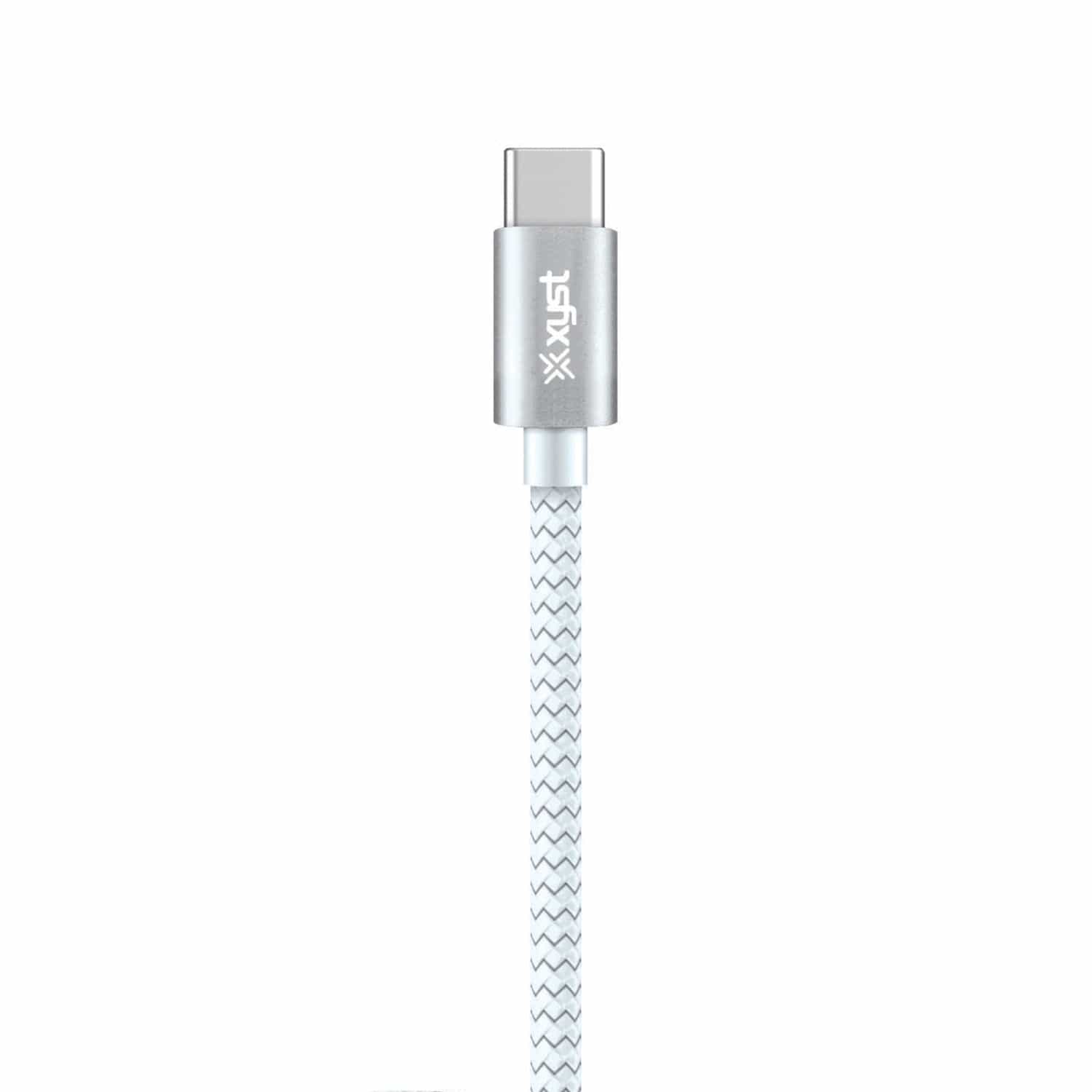 XYST Charge and Sync USB to USB-C Braided Cable, 10 Ft., White