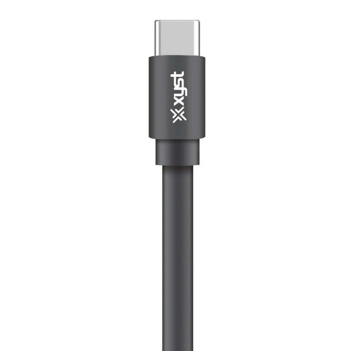 XYST Charge and Sync USB to USB-C Flat Cable, 4 Ft., Black