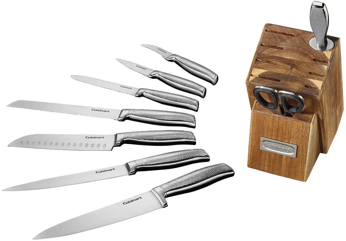 Cuisinart C77SSH-10PT Classic 10 Pieces Stainless Steel Hammered Knife Block Set