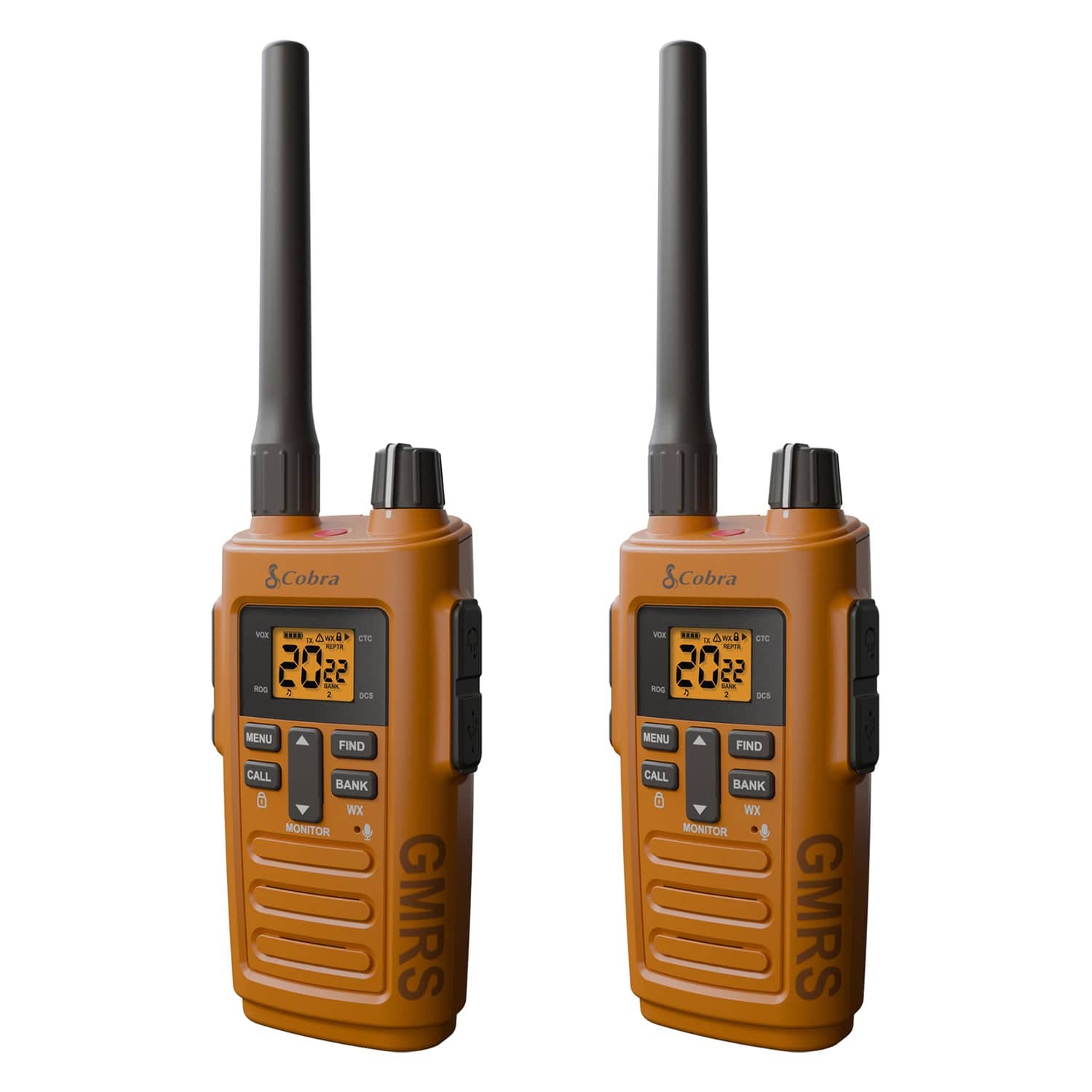 Cobra TrailBlazer 250 GMRS 2-Way Radio Pair, Orange and Black