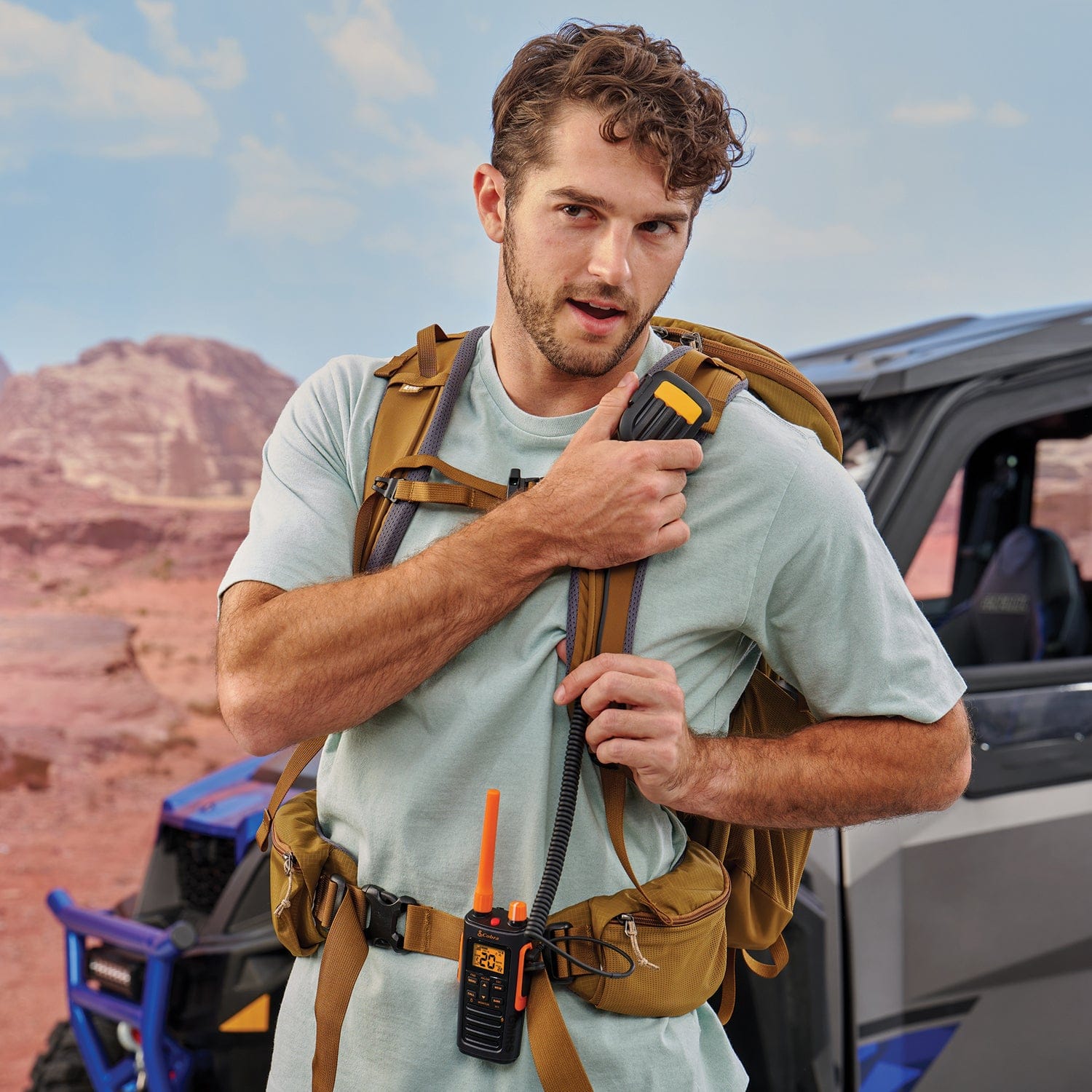 Cobra TrailBlazer 250 GMRS 2-Way Radio Pair, Orange and Black