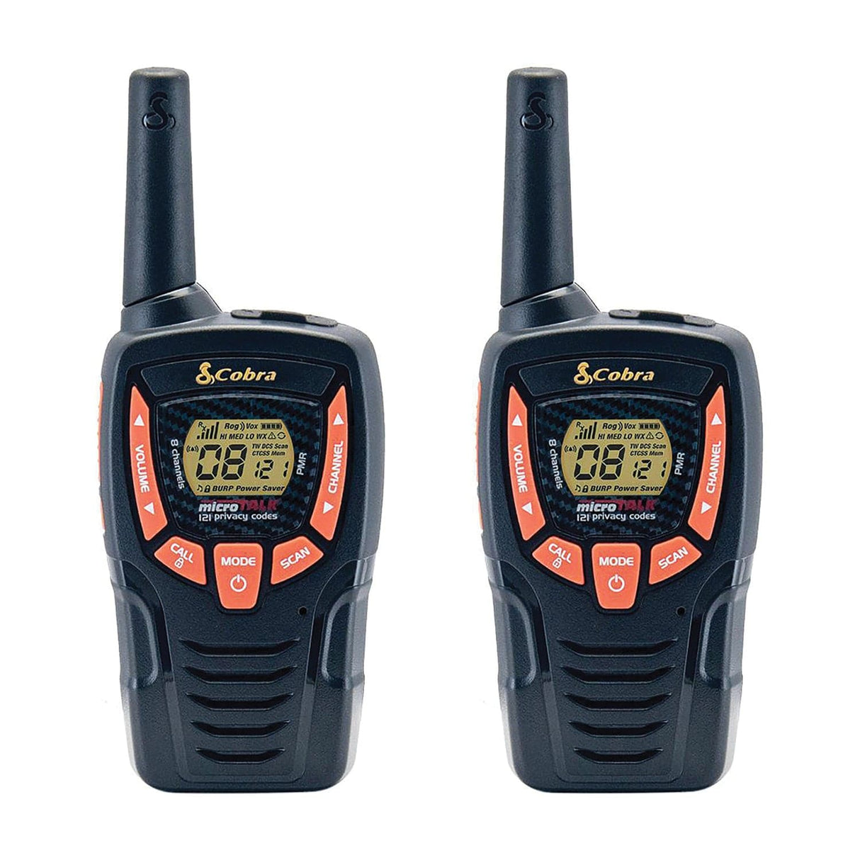 Cobra microTALK GMRS/FRS Walkie Talkies Pair, Black, CXT390