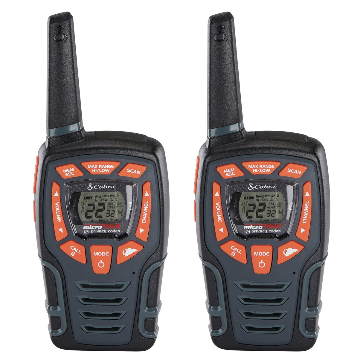 Cobra ACXT545 Weather-Resistant 28-Mile Range 2-Way Radio, 2 Pack