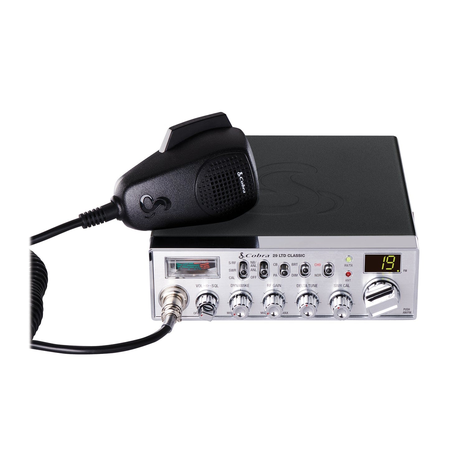 Cobra 40-Channel AM/FM CB Radio with Microphone, 29 LTD Classic, Black