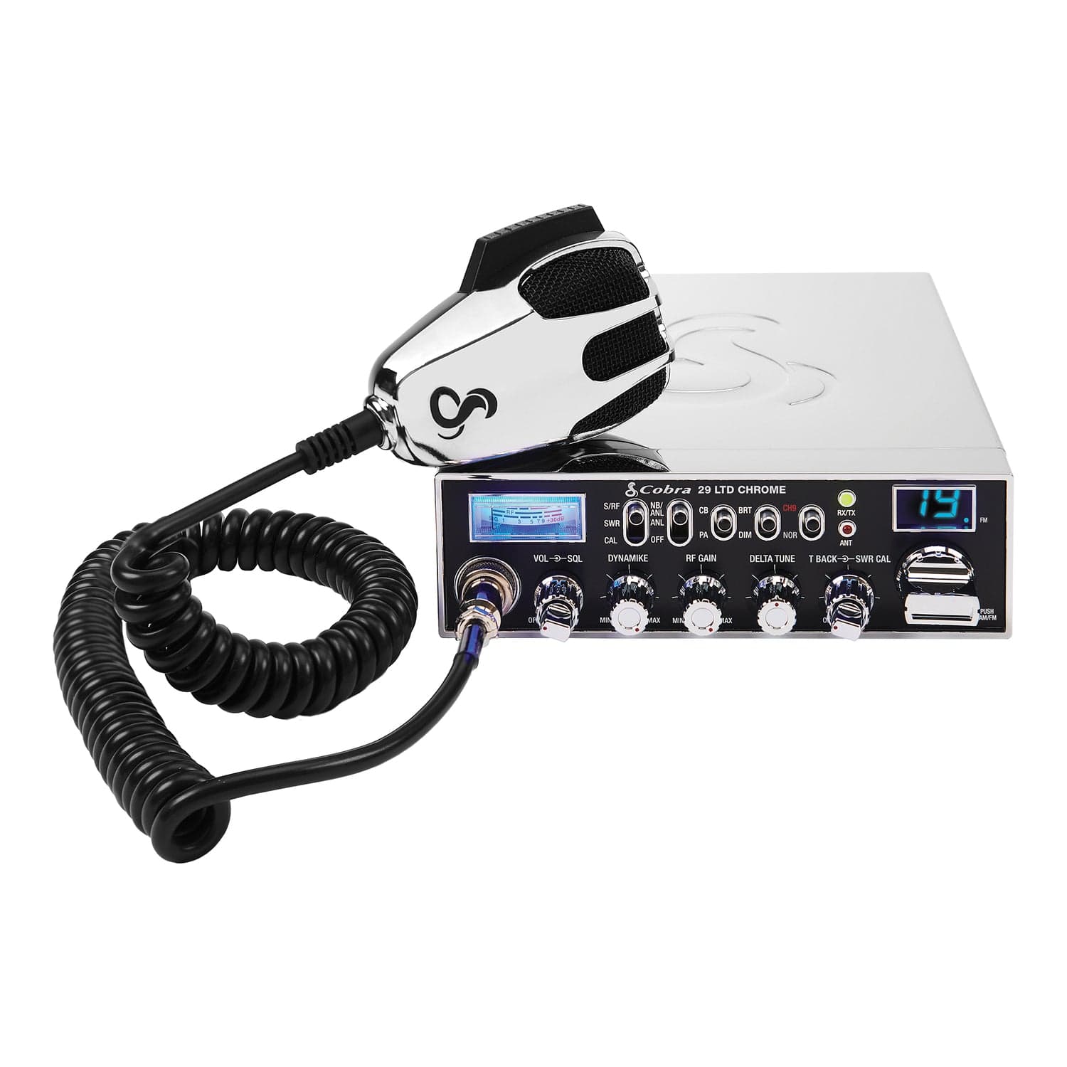 Cobra 40-Channel AM/FM CB Radio with Microphone, 29 LTD Classic, Chrome