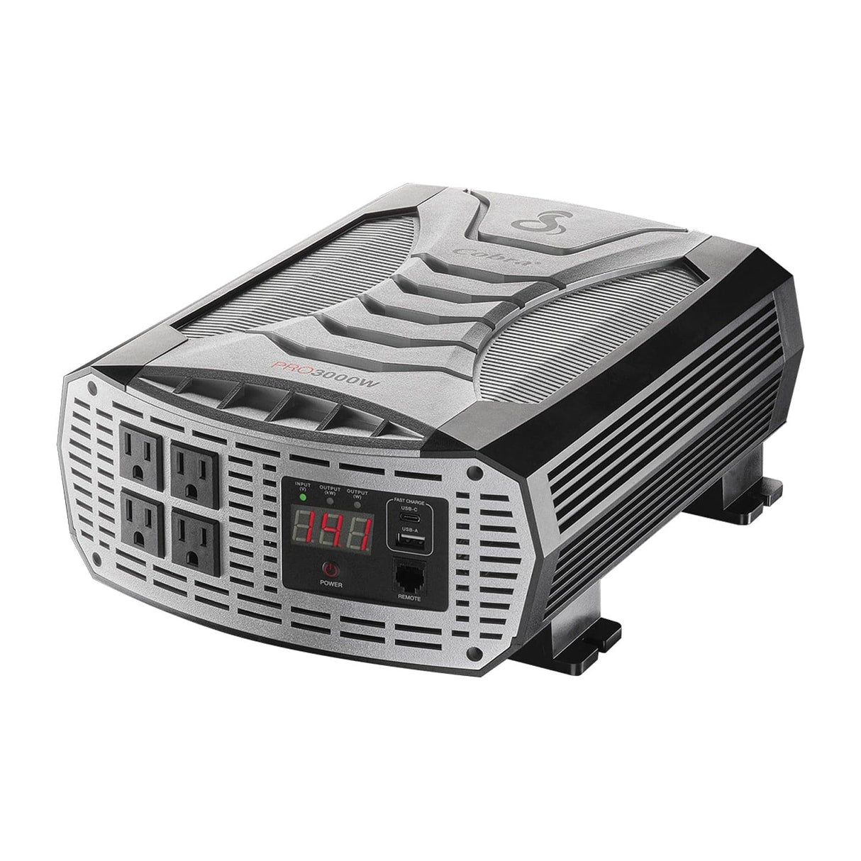 Cobra 4-AC Outlet and 2-USB Port 3000-Continuous-Watt PRO 3000W Pro-Grade Vehicle Power Inverter with Battery Power Cables and Remote, CPI3000W