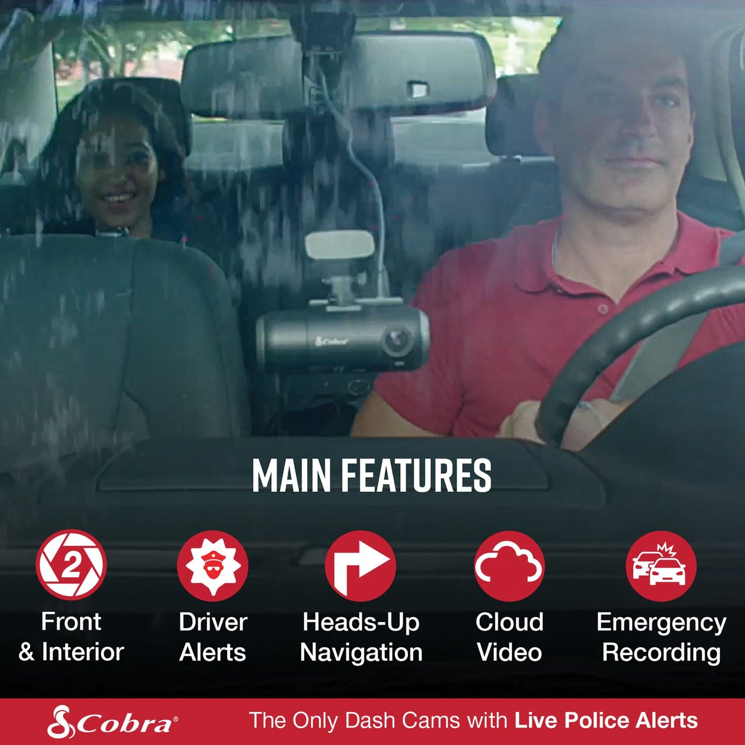 Cobra SC 201 Dual-View Smart Dash Cam