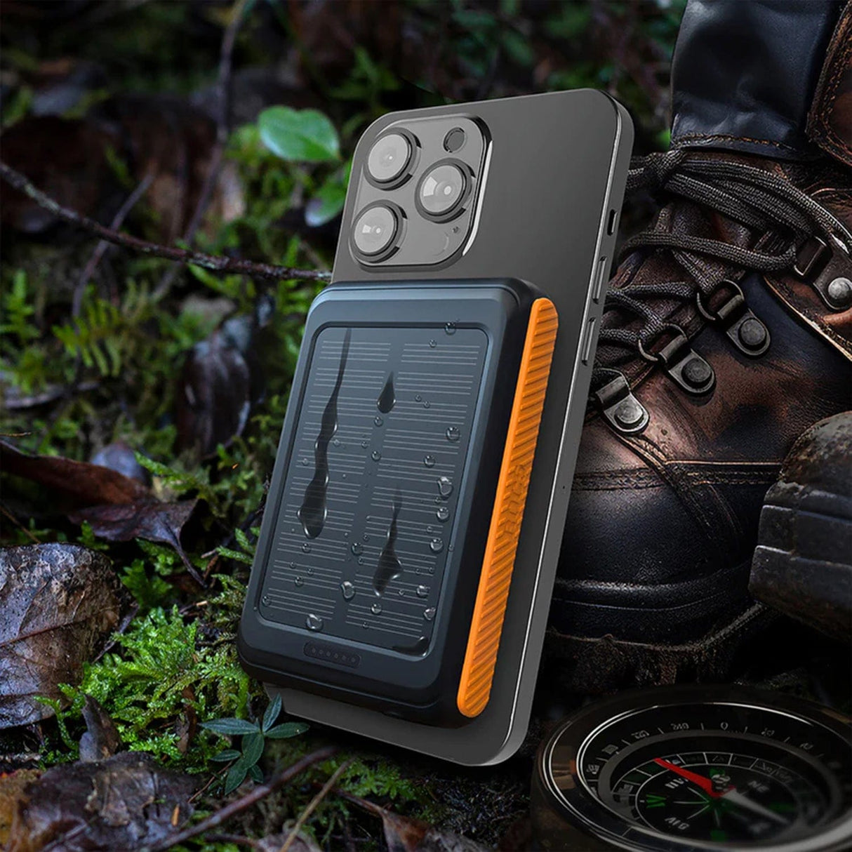 ToughTested ROC 5 MagSafe 5000-mAh Solar Qi Wireless Power Bank with USB-C PD and USB-A Quick-Charge Ports and Flashlight