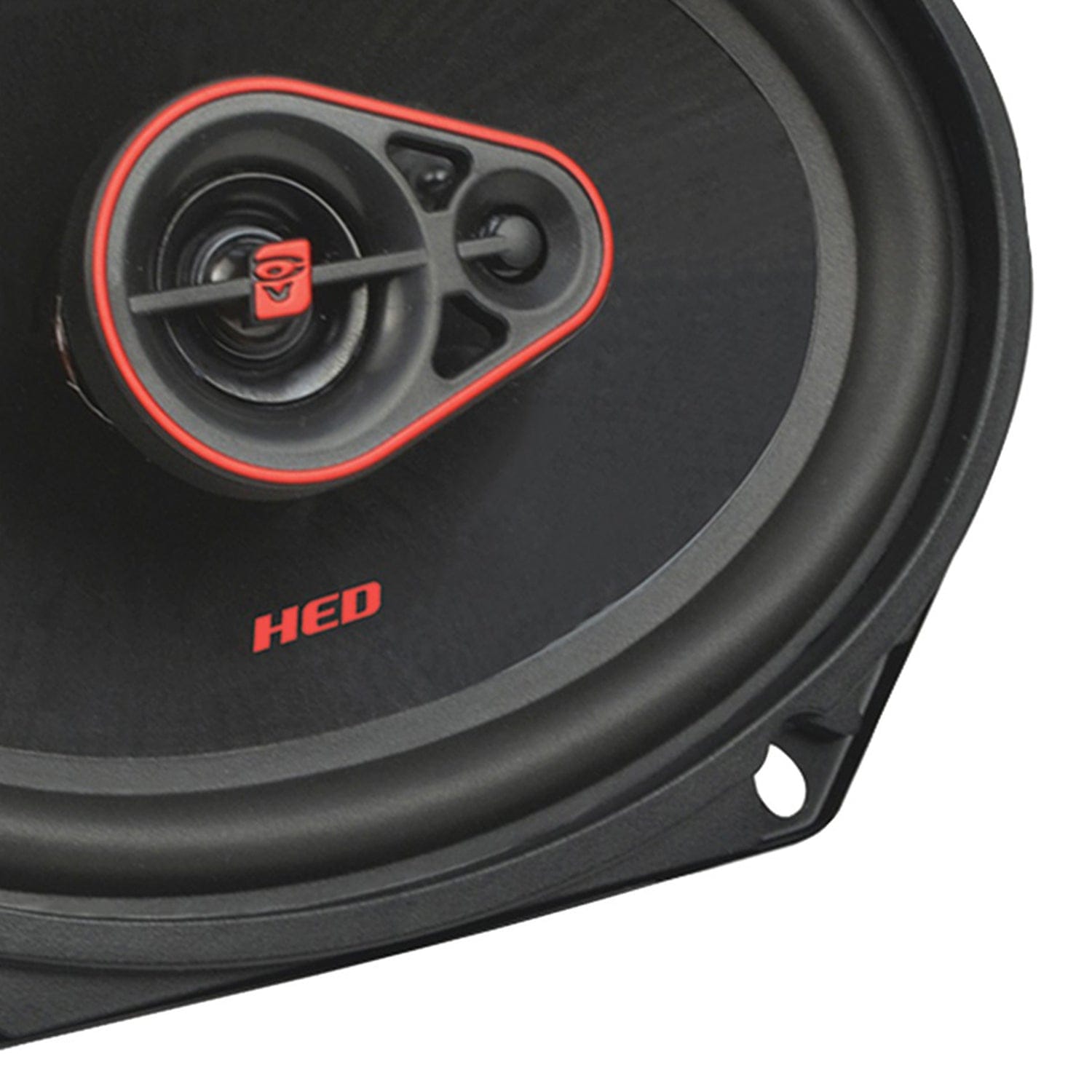 Cerwin-Vega Mobile HED Series 6-In. x 8-In. 360-Watt-Max 3-Way Coaxial Speakers, Black and Red, 2 Pack