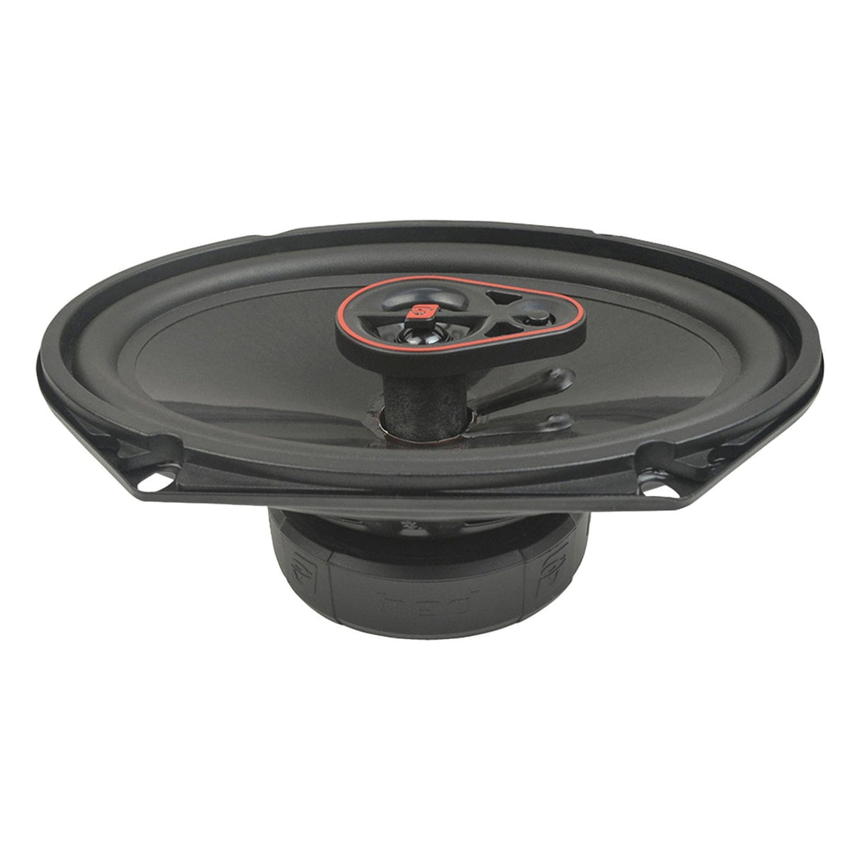 Cerwin-Vega Mobile HED Series 6-In. x 8-In. 360-Watt-Max 3-Way Coaxial Speakers, Black and Red, 2 Pack