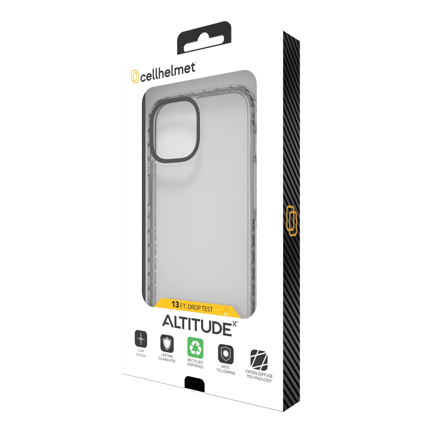 Cellhelmet Altitude X Series Case, iPhone 15, Crystal Clear