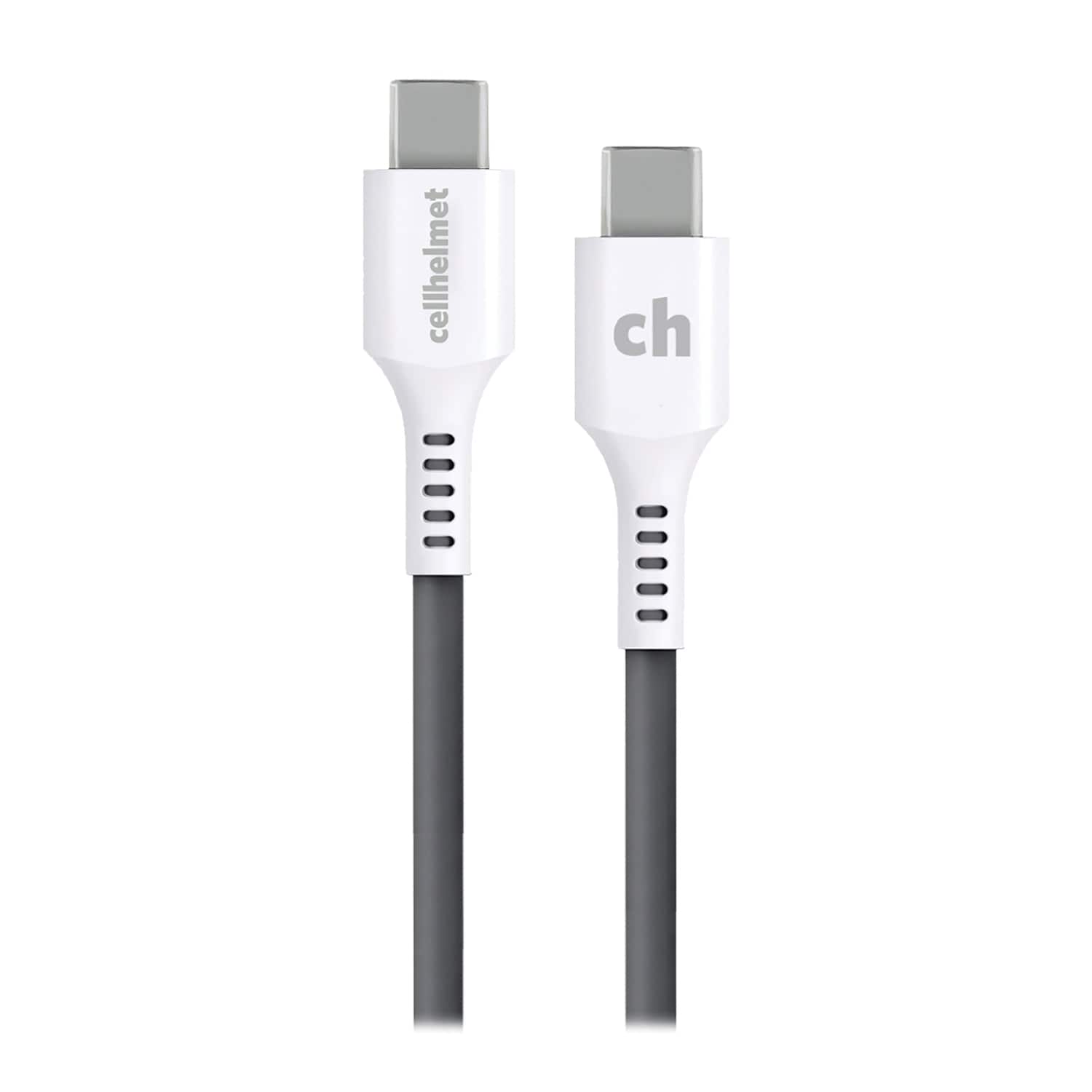 Cellhelmet USB-C to USB-C 3-Ft. Charge and Sync Round Cable, for Smartphones and Tablets, 3 Ft.