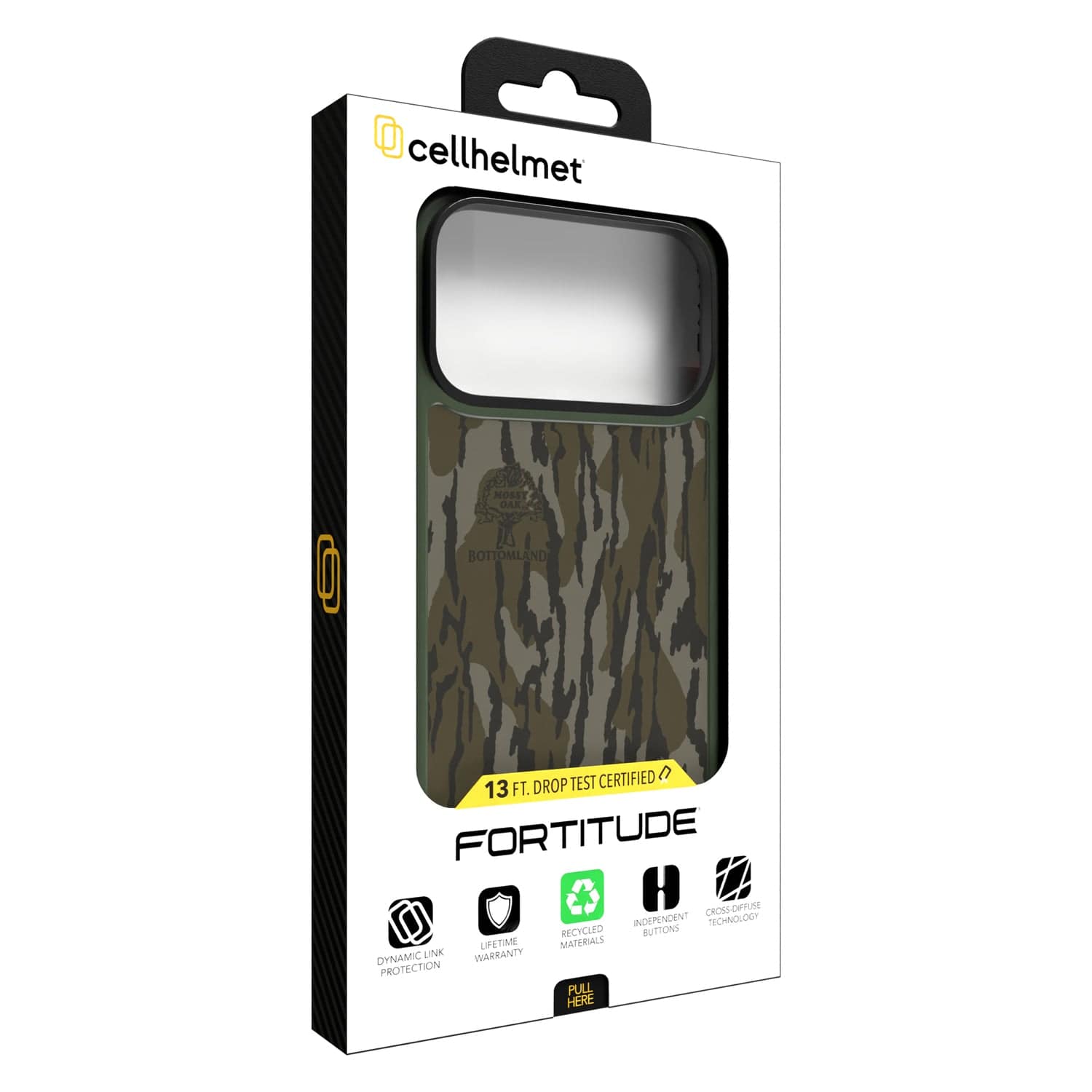 Cellhelmet Fortitude Series MagSafe-Compatible Case, iPhone 17 Pro Max, Mossy Oak Bottomland