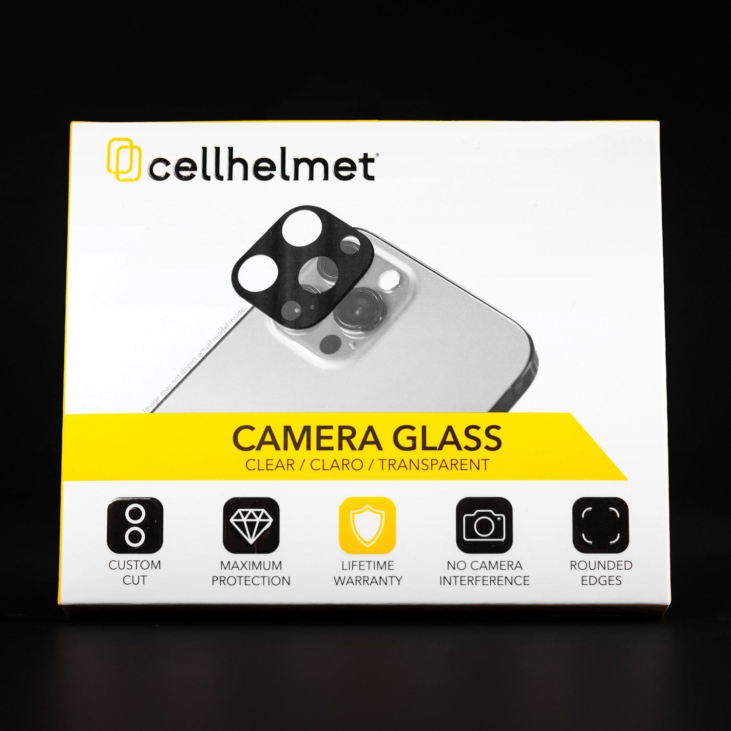 Cellhelmet Tempered Camera Glass, 1 Piece, iPhone 15 Pro/Pro Max