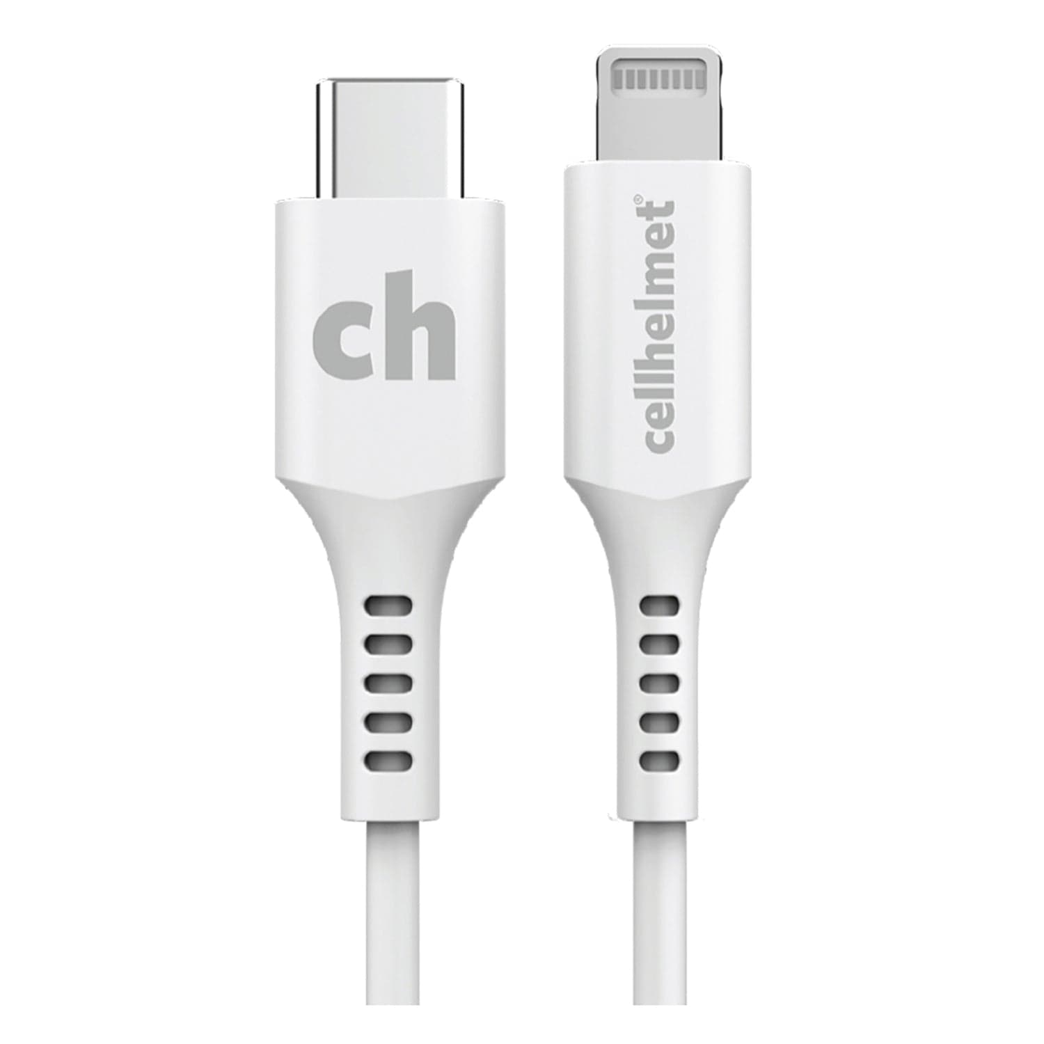 Cellhelmet Charge and Sync USB-C to Lightning Round Cable, 3 Ft.