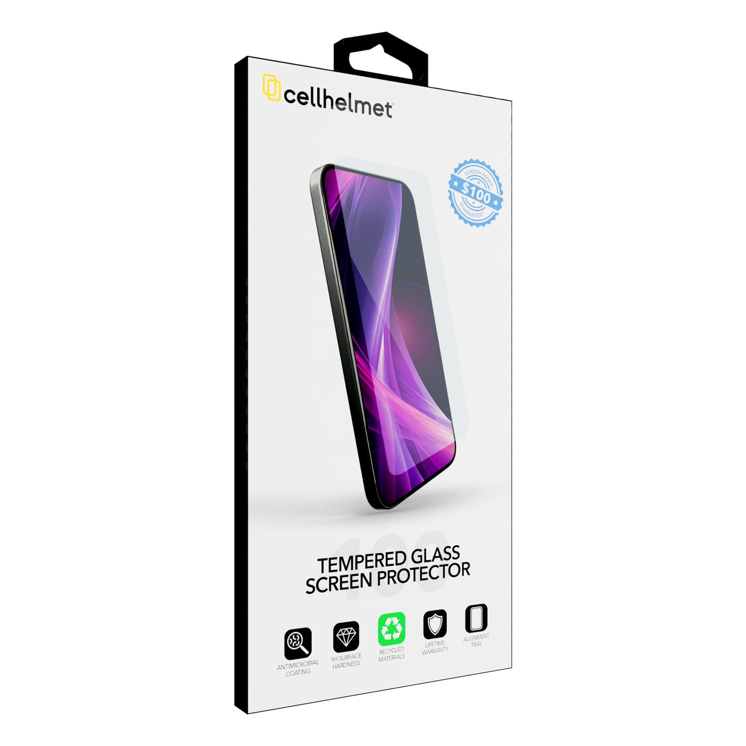 Cellhelmet Tempered Glass Screen Protector with Alignment Tray and $100 Coverage, iPhone 17 Air