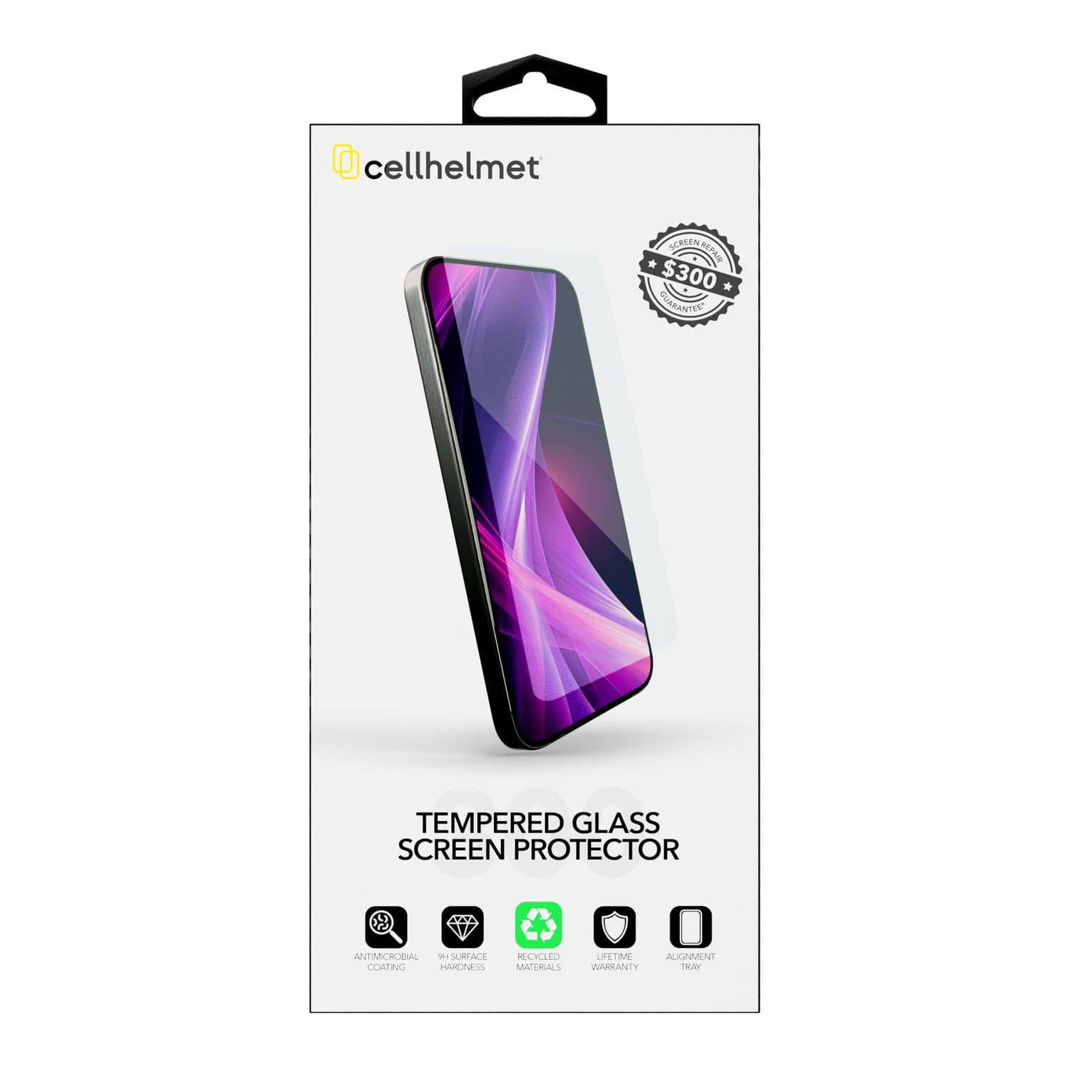 Cellhelmet Tempered Glass Screen Protector with Alignment Tray and $300 Coverage, iPhone 17 Air