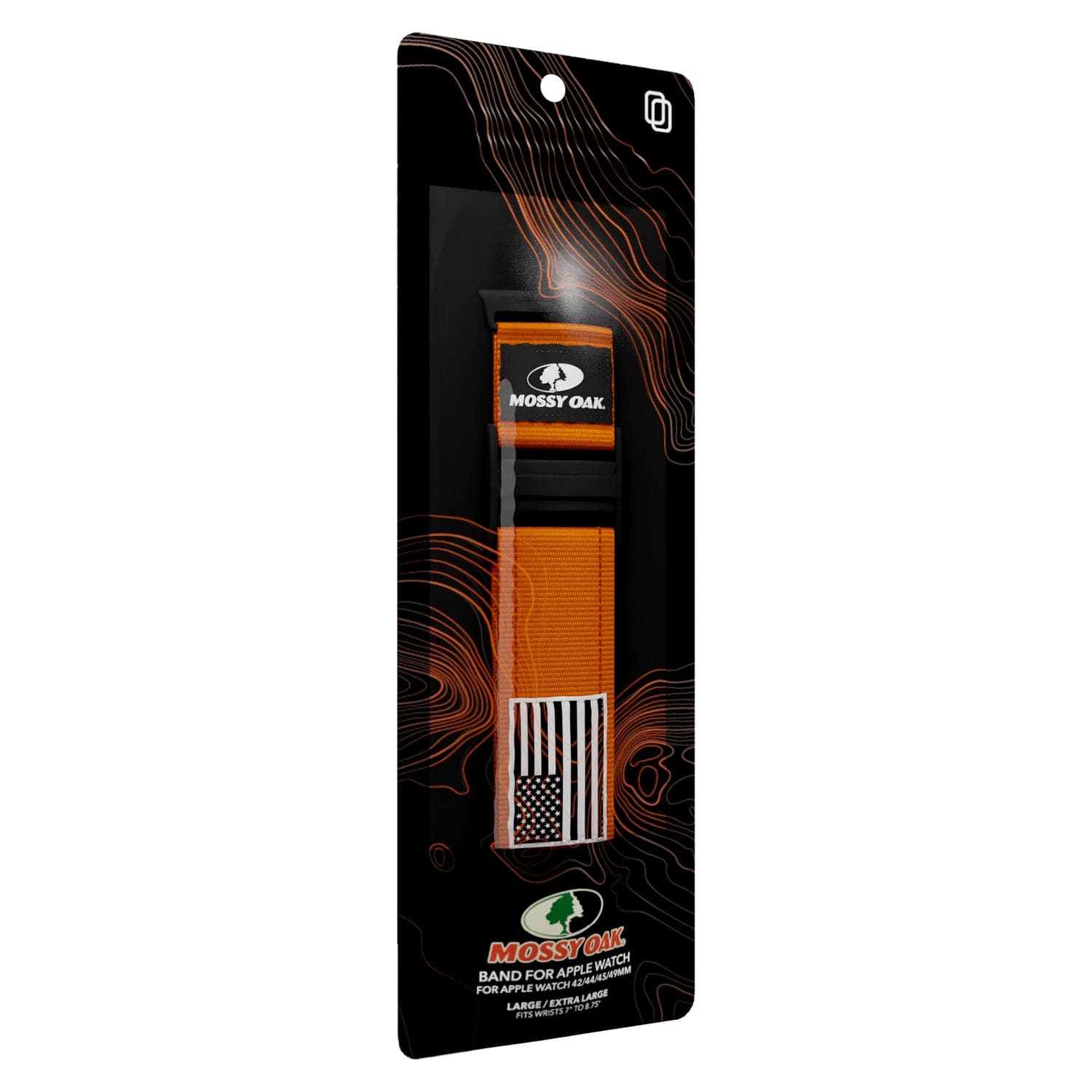 Mossy Oak by cellhelmet Premium Nylon Band for Apple Watch 44/45/46/49 mm, Large, Orange
