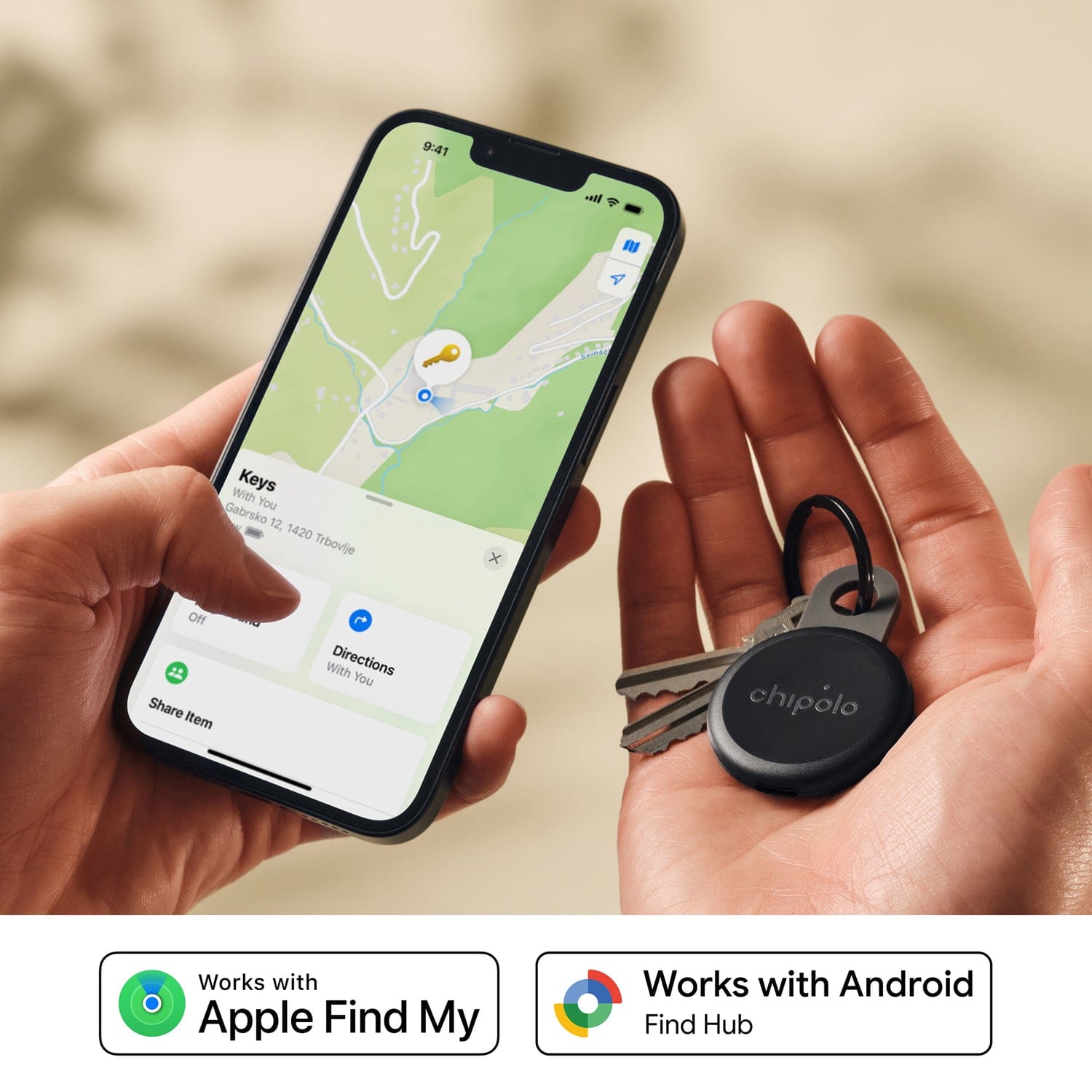 Chipolo LOOP Rechargeable Device Tracking Tag, 4 Pack, Charcoal