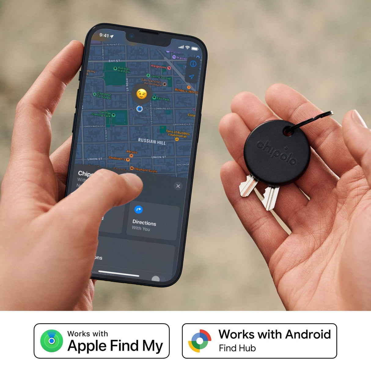 Chipolo POP Device Tracking Tag, 1 Pack, Black