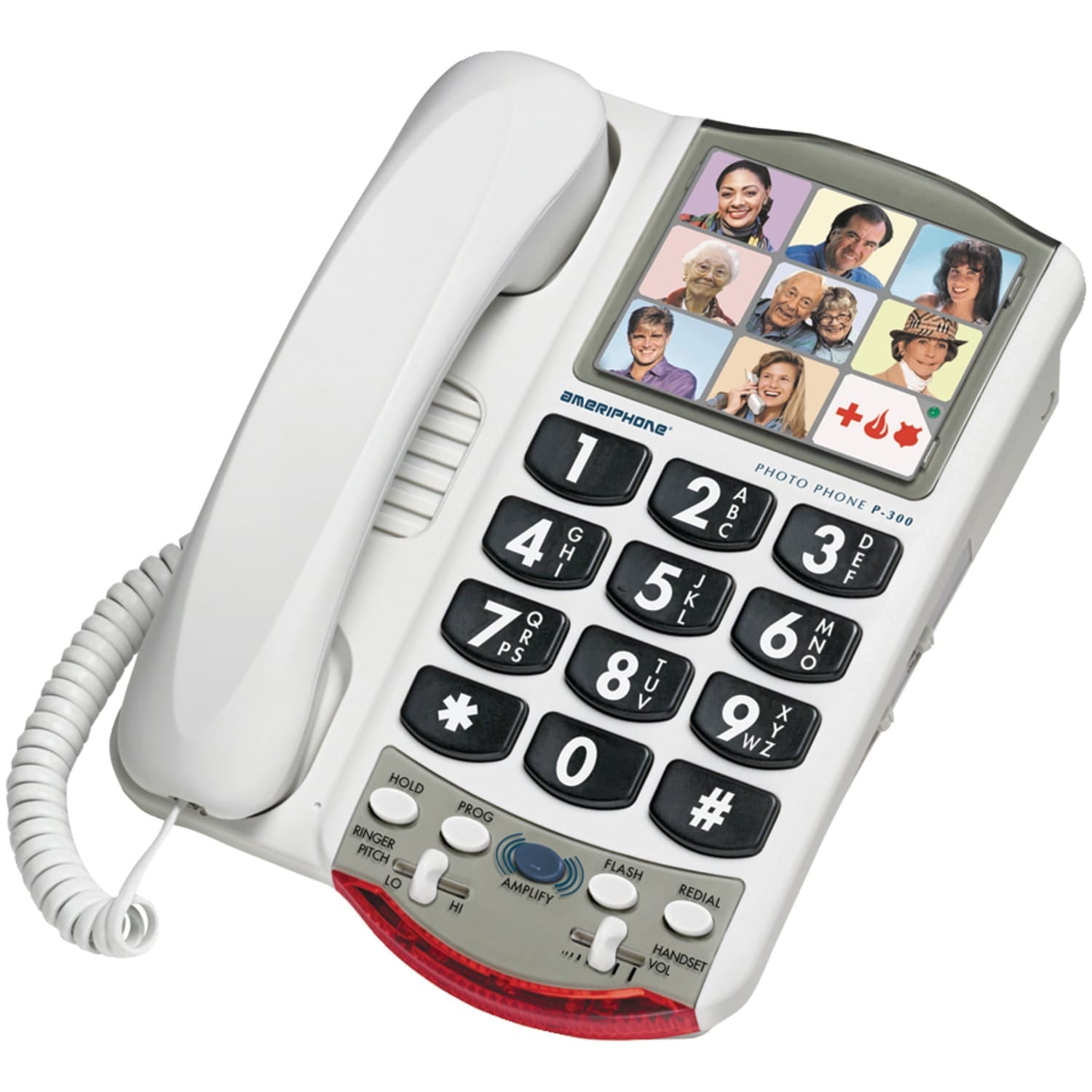Clarity P300 Amplified Corded Photo Phone, White
