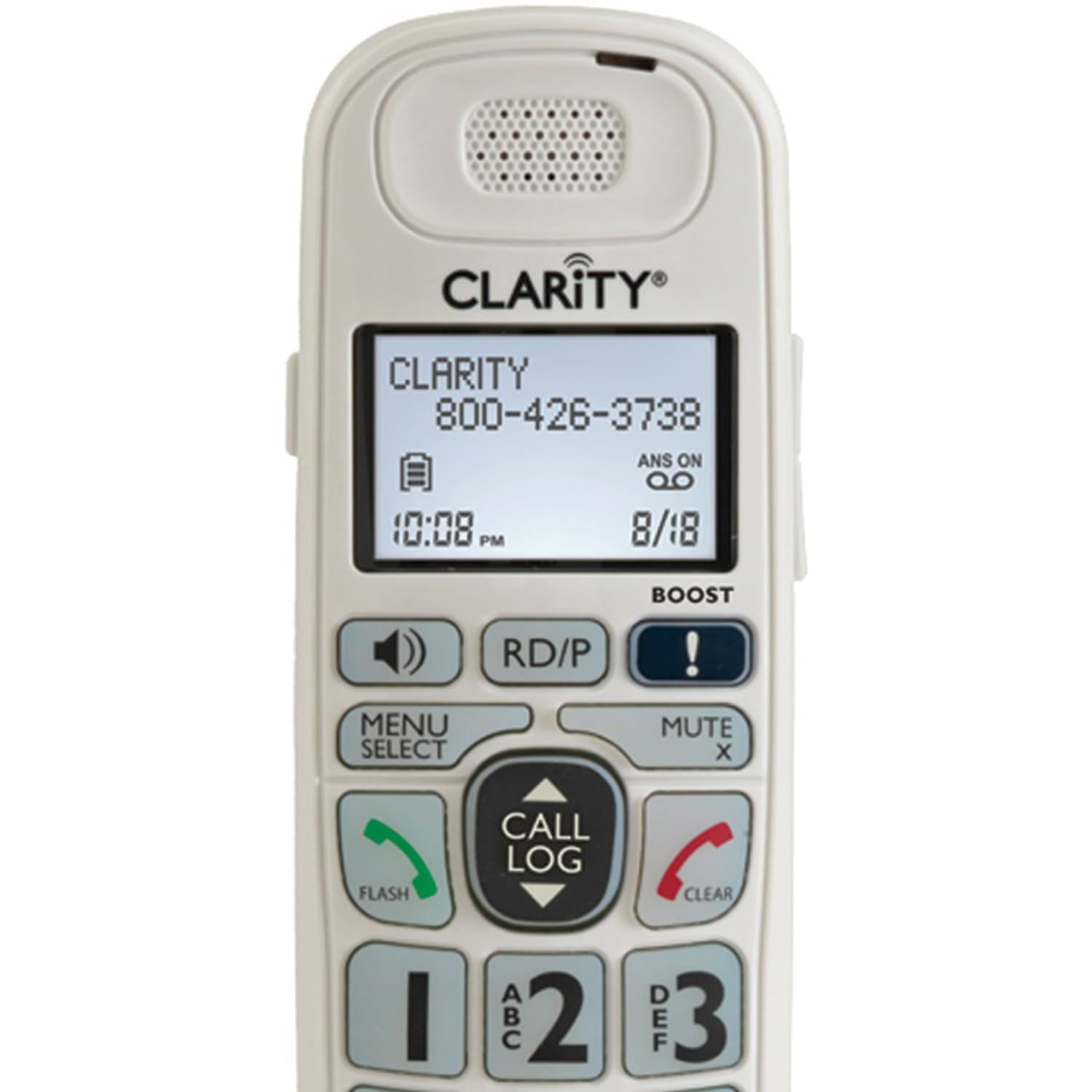 Clarity 1-Cordless Handset DECT 6.0 40-dB Amplified/Expandable Phone System for Landlines, Answering System, Big Buttons, and Backlit Display
