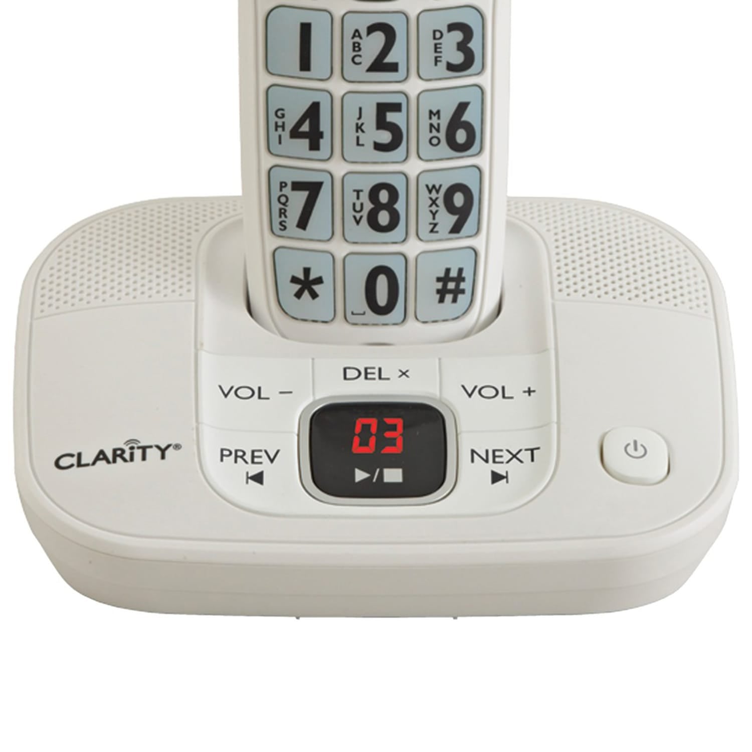 Clarity 1-Cordless Handset DECT 6.0 40-dB Amplified/Expandable Phone System for Landlines, Answering System, Big Buttons, and Backlit Display