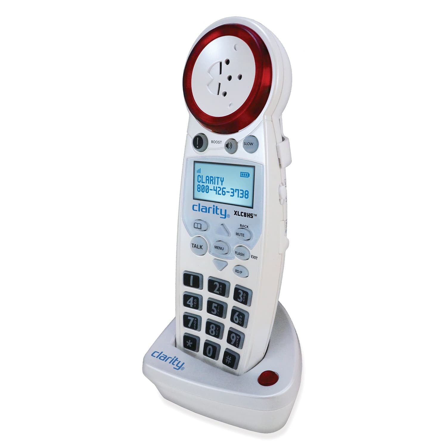 Clarity Amplified Cordless Phone Accessory Handset with Red Ringer for Clarity XLC8 Phone, XLC8HS