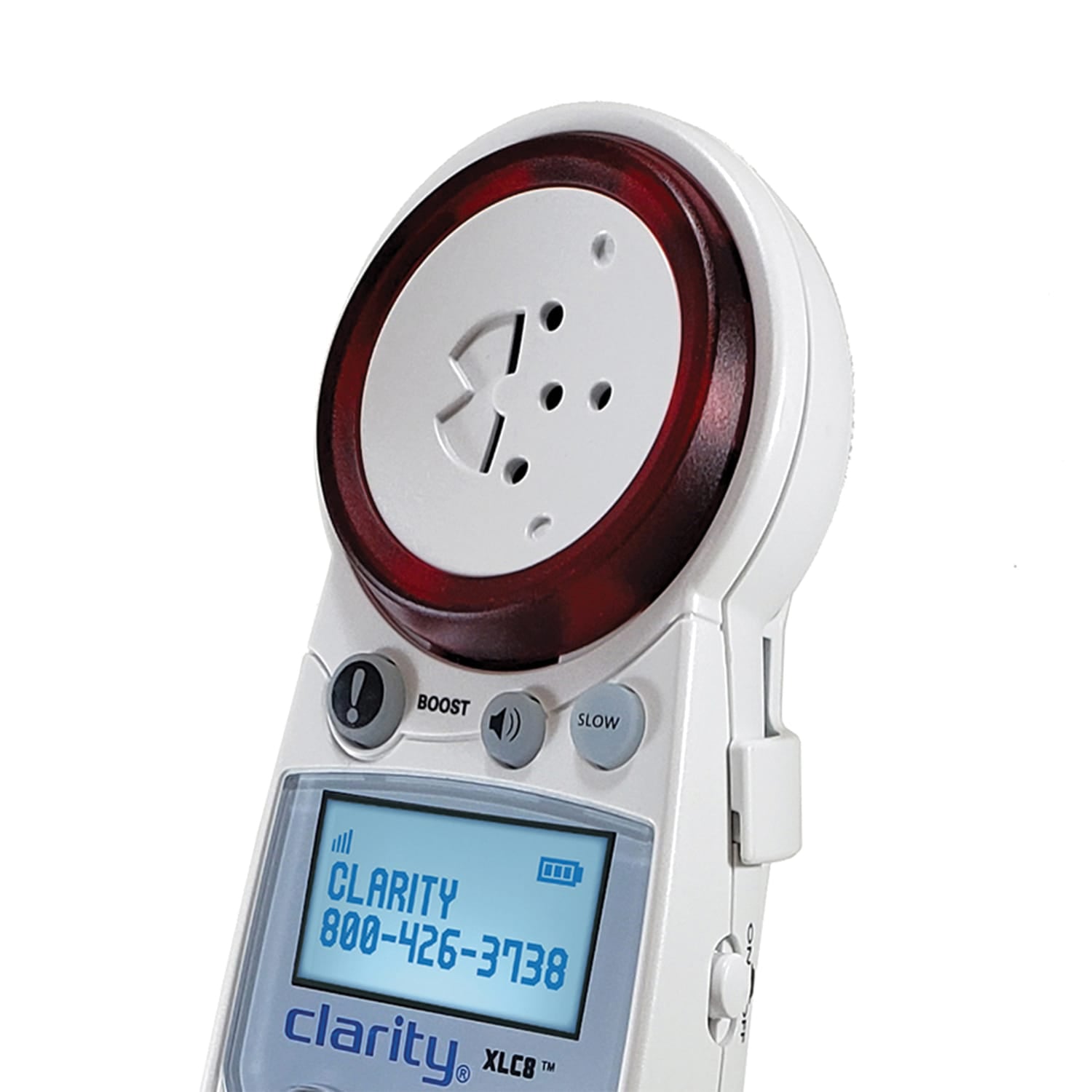 Clarity 1-Cordless Handset DECT 6.0 50-dB Amplified/Expandable Phone System for Landline, Answering System, Call Blocker, and Red Ringer, XLC8