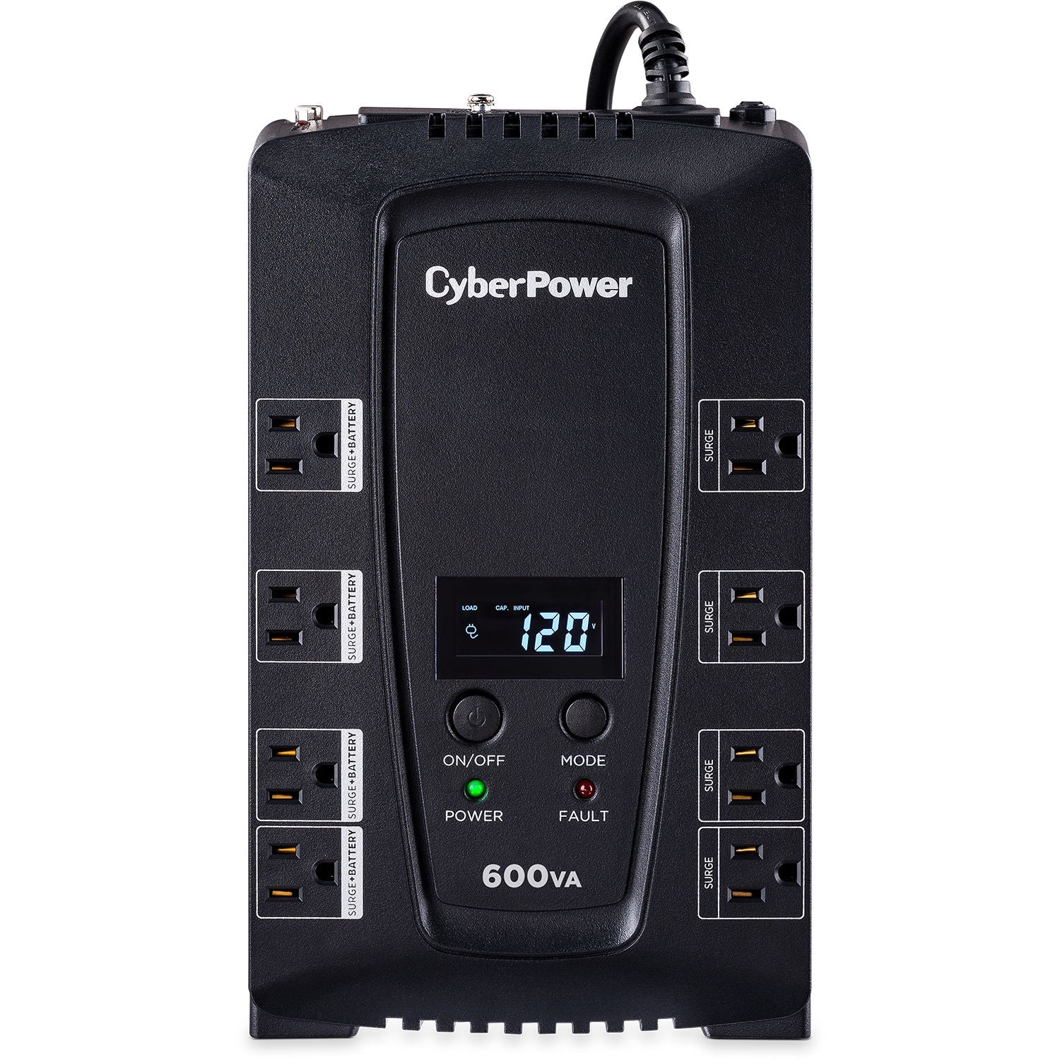 CyberPower CP600LCD-R 600VA/340W Intelligent LCD UPS System - New Battery Certified Refurbished