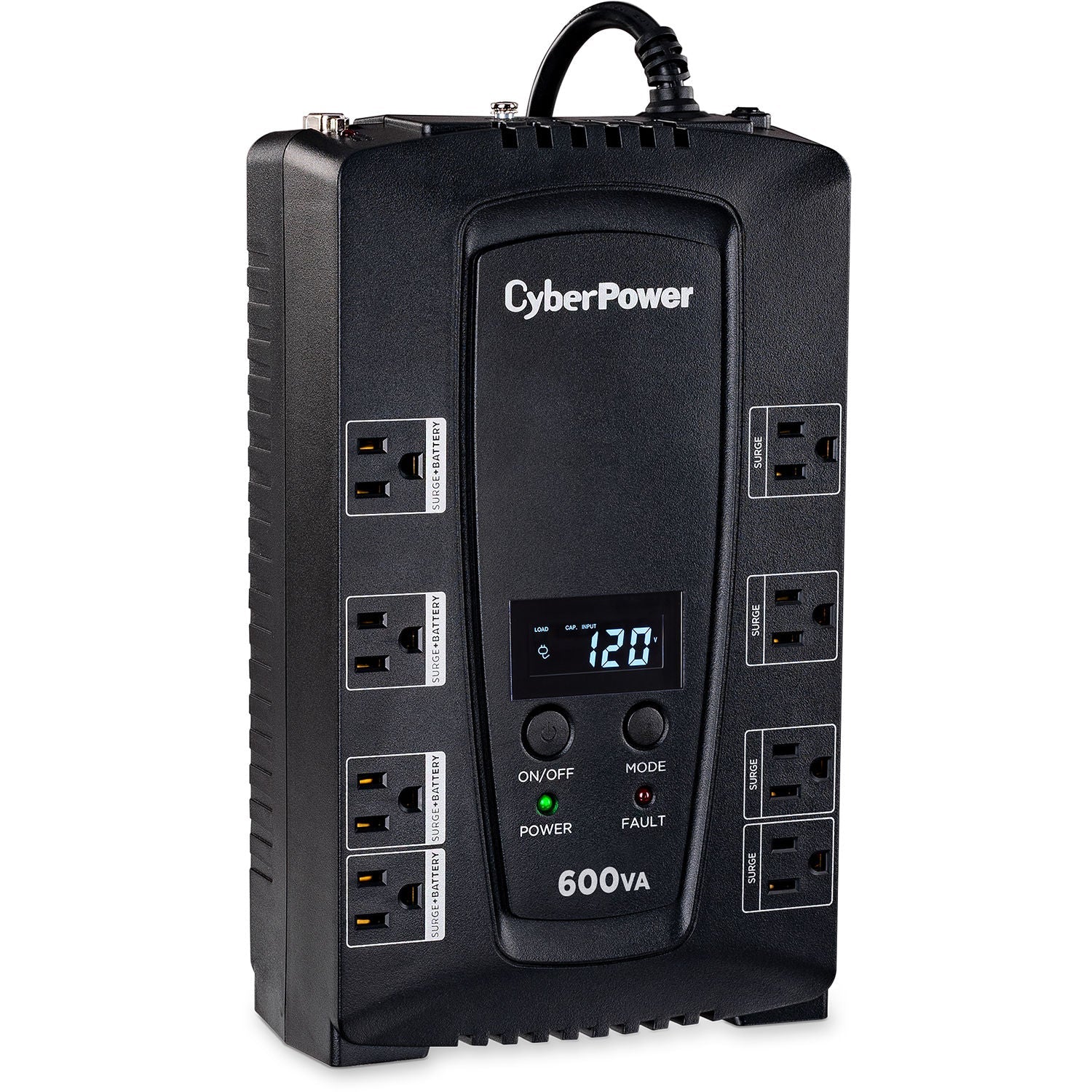 CyberPower CP600LCD-R 600VA/340W Intelligent LCD UPS System - New Battery Certified Refurbished