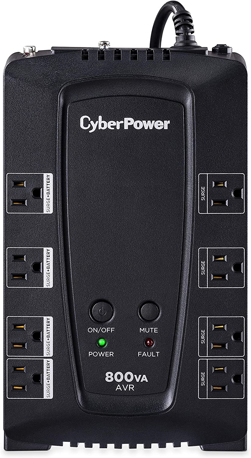 CyberPower CP800AVR CP 800VA/450W 8 Outlets Compact AVR UPS - New Battery Certified Refurbished