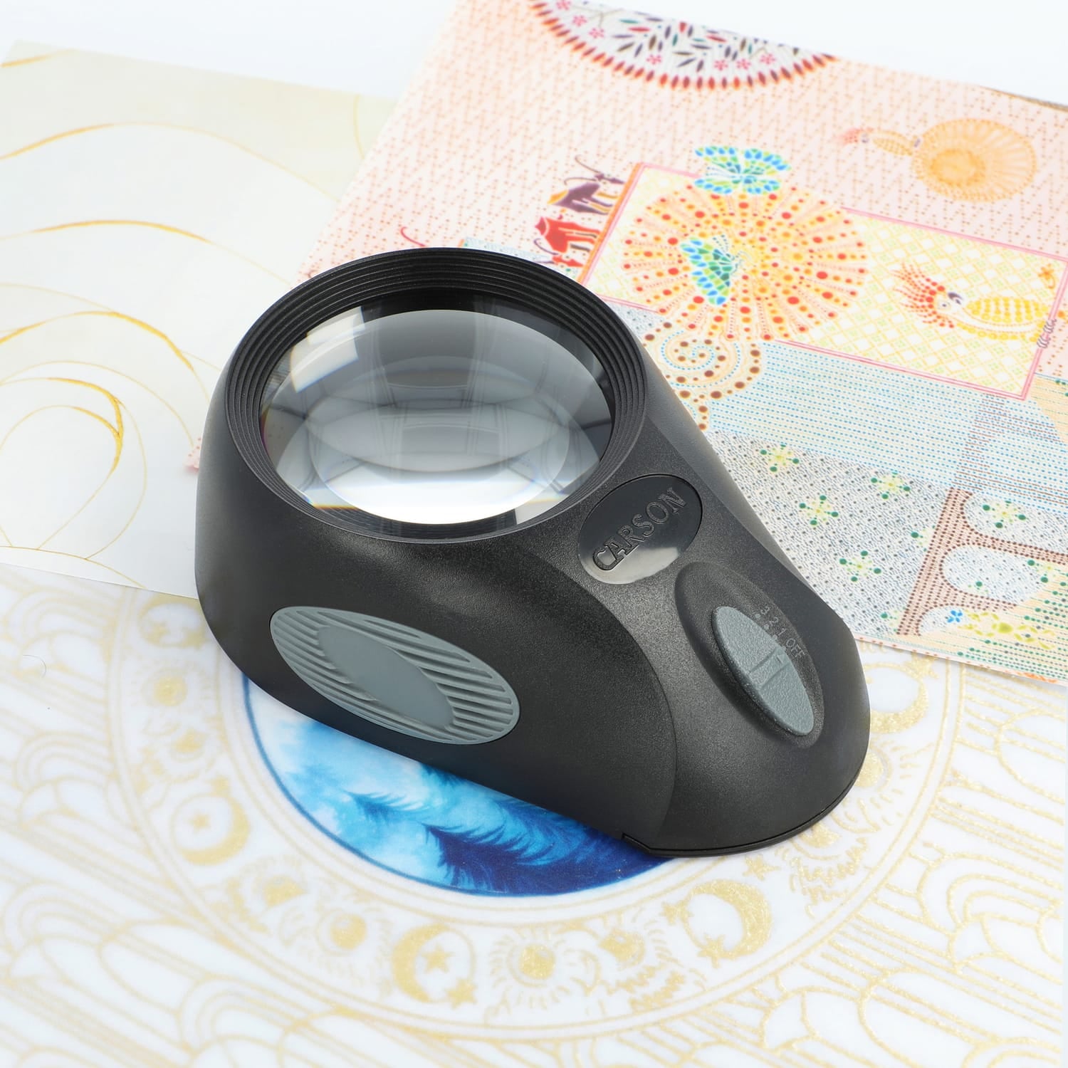 Carson LumiLoupe Ultra 5x LED Lighted Stand Loupe Magnifier with 3 Brightness Settings
