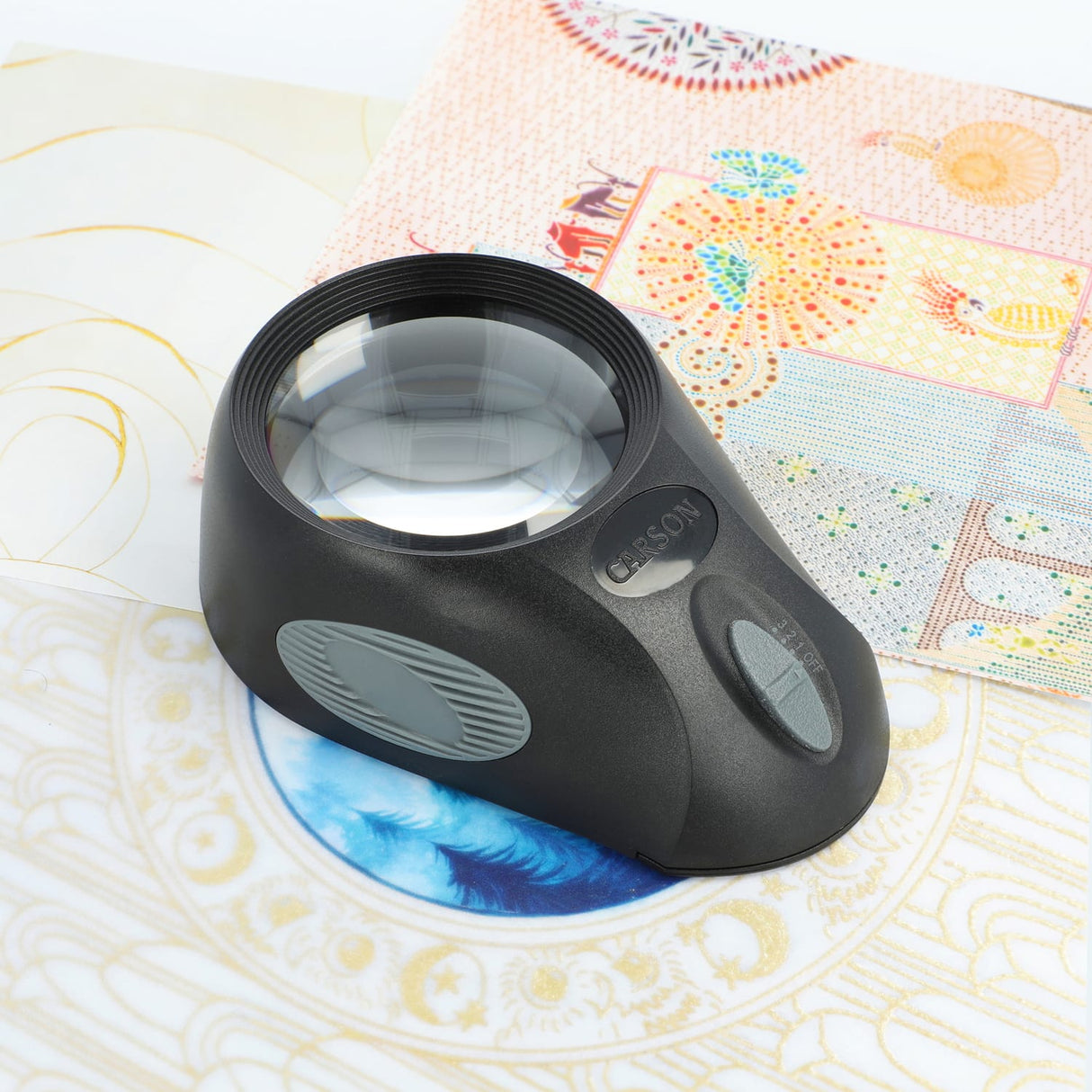 Carson LumiLoupe Ultra 5x LED Lighted Stand Loupe Magnifier with 3 Brightness Settings