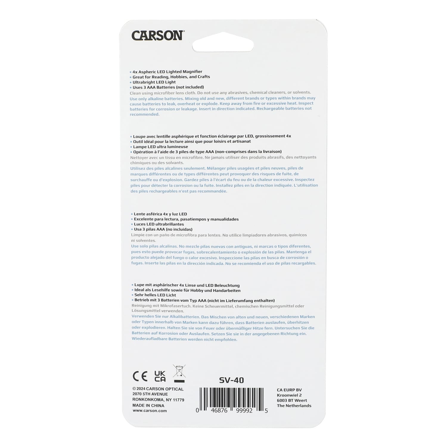 Carson HandHeld LED-Lighted 4x Magnifier