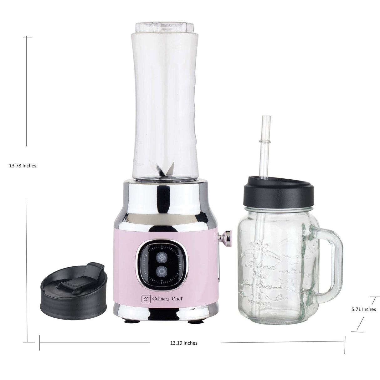 Culinary Chef 20.3-Oz. 2-Speed Retro Electric Smoothie Maker, Pink
