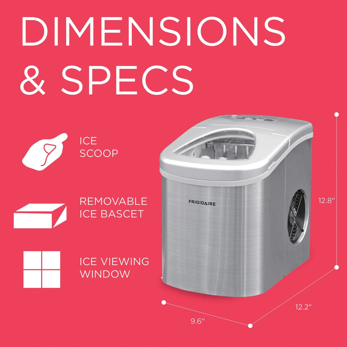 Frigidaire 26-Lb. Stainless Steel Countertop Ice Maker
