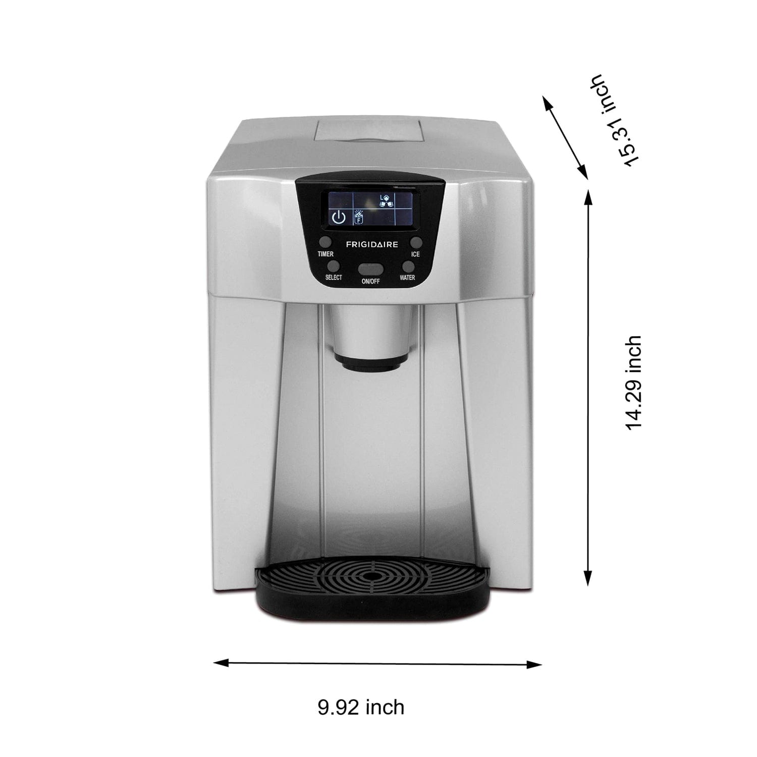 Frigidaire Compact Countertop Ice Maker and Water Dispenser, 26 Lbs. per Day, EFIC227, Silver