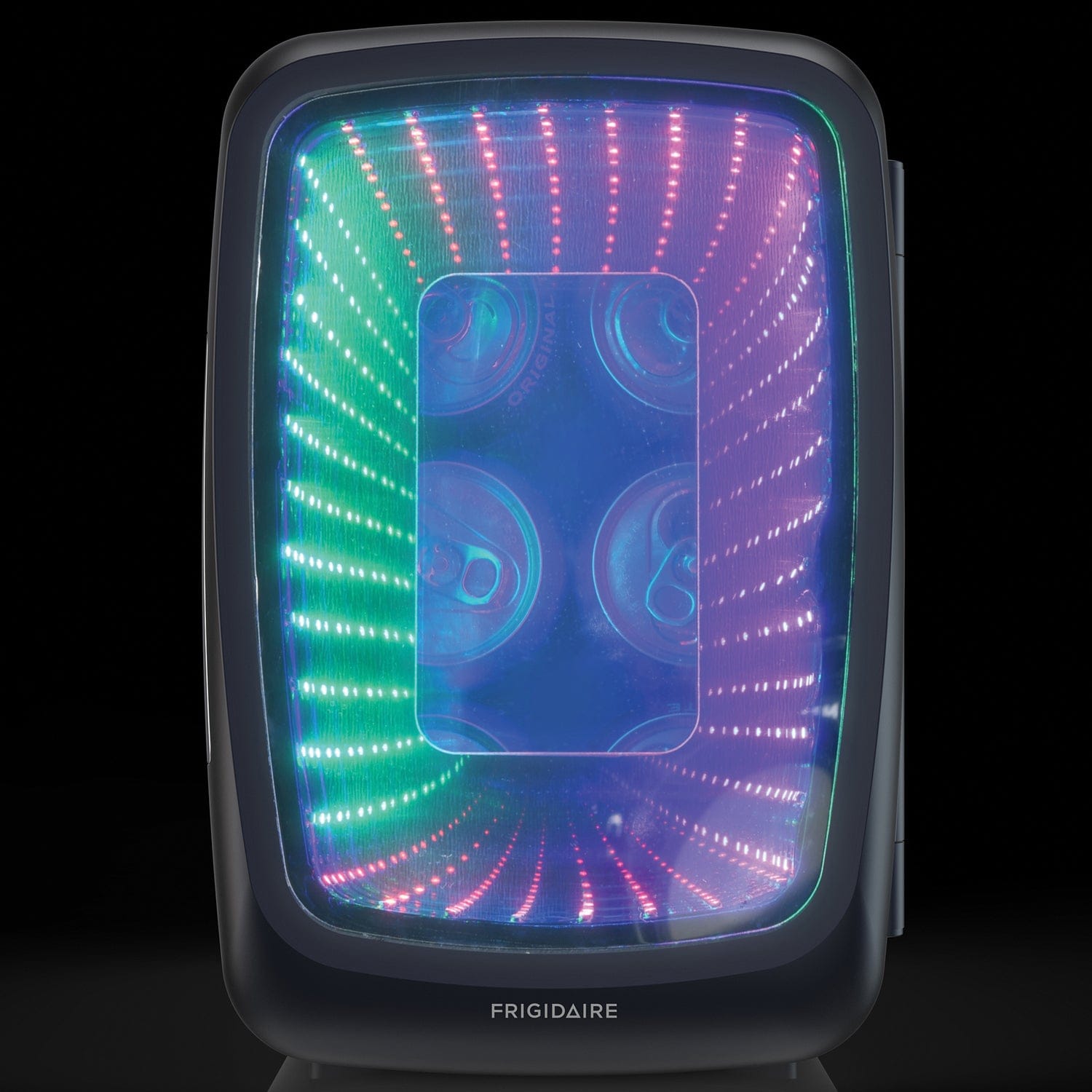 Frigidaire 6-Can Retro Gaming Light-up Portable Beverage Mini Fridge, EFMIS179, Stealth