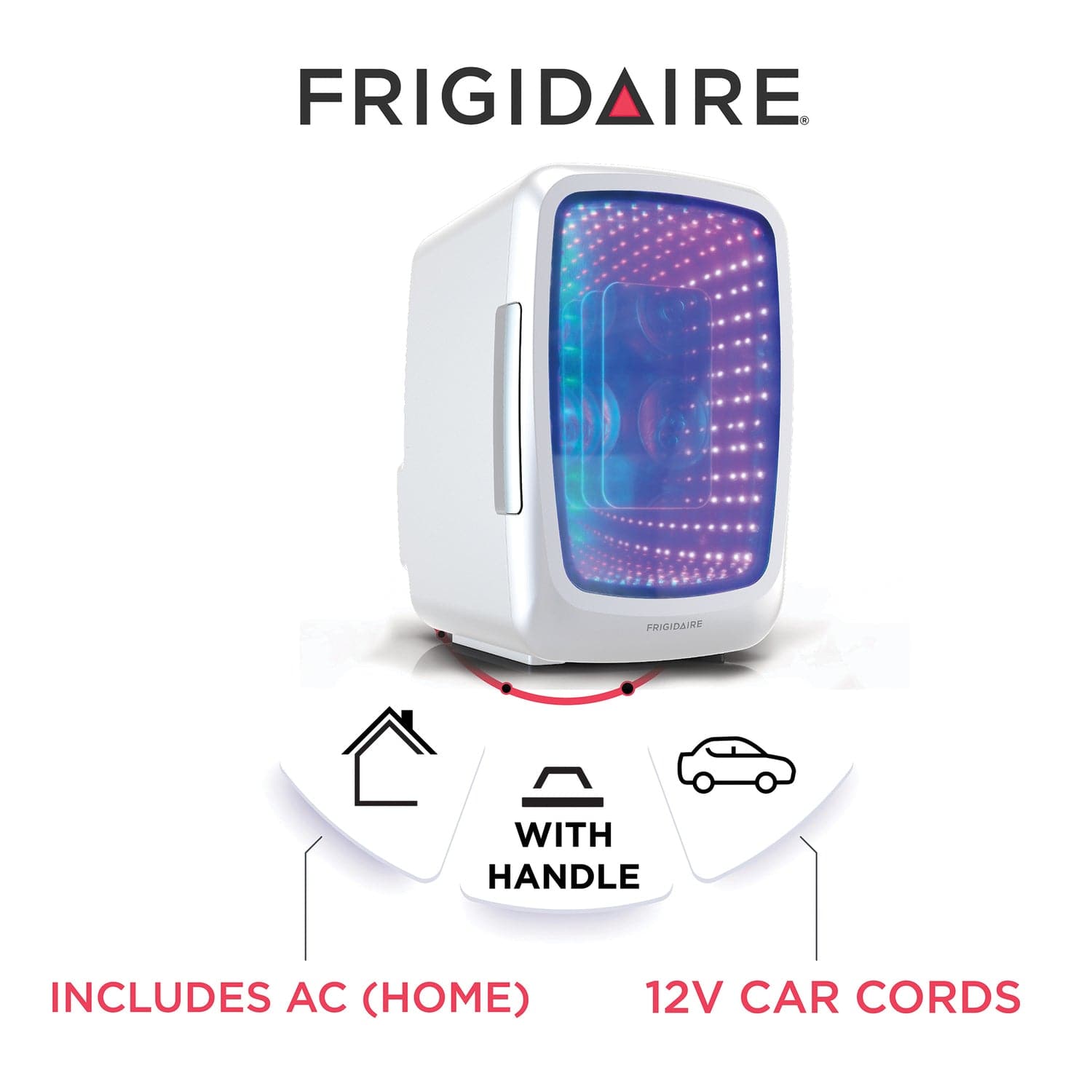 Frigidaire 6-Can Retro Gaming Light-up Portable Beverage Mini Fridge, EFMIS179, White