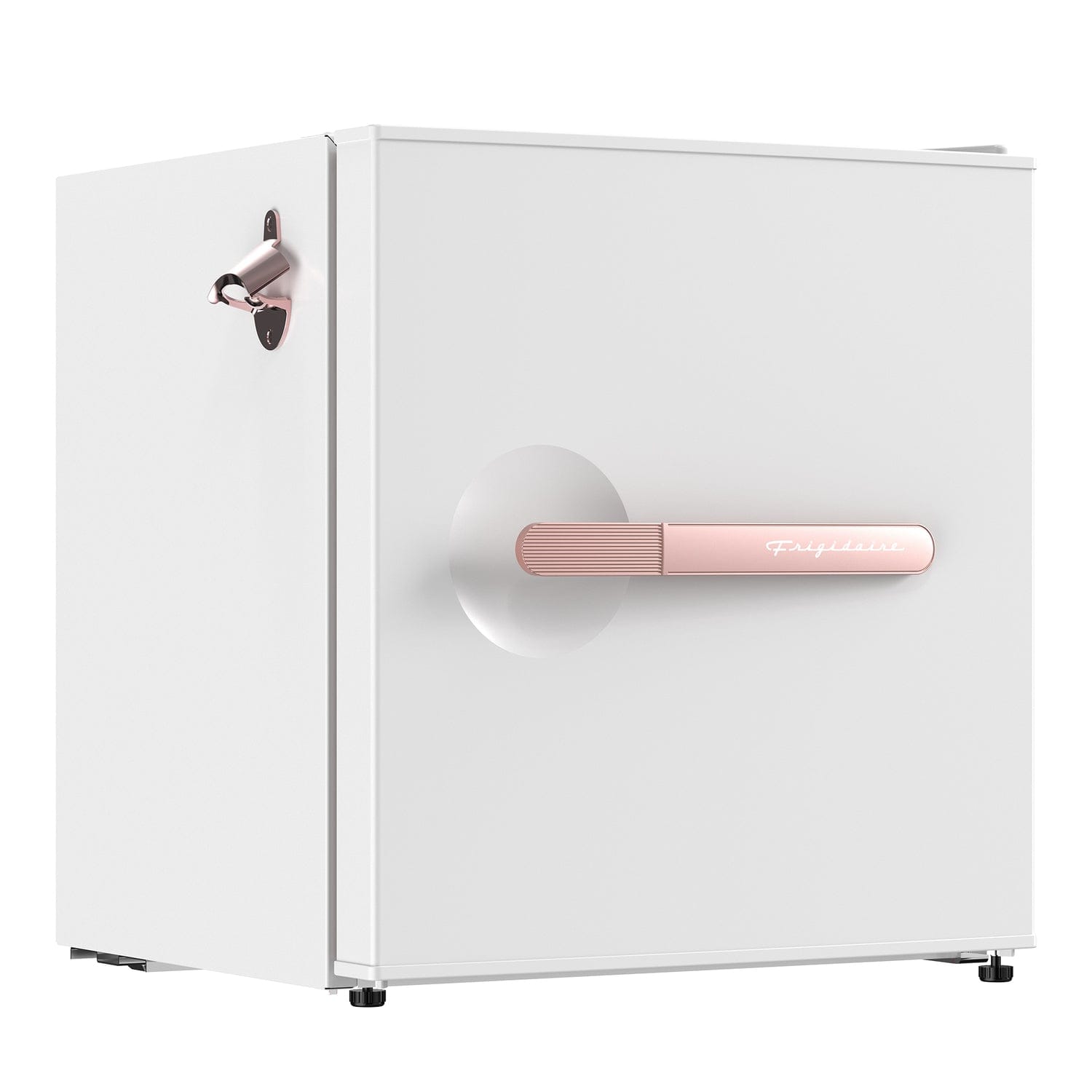 Frigidaire 1.6-Cu. Ft. Retro Compact Bar Refrigerator, Side Bottle Opener, White/Rose Gold