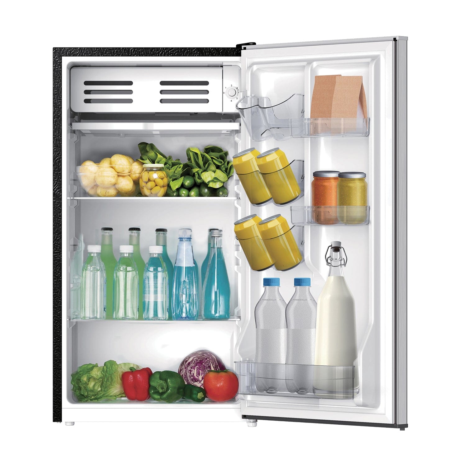 Frigidaire 3.2-Cu Ft. Retro Compact Refrigerator with Freezer, EFR323, Platinum Design with Chrome Trim