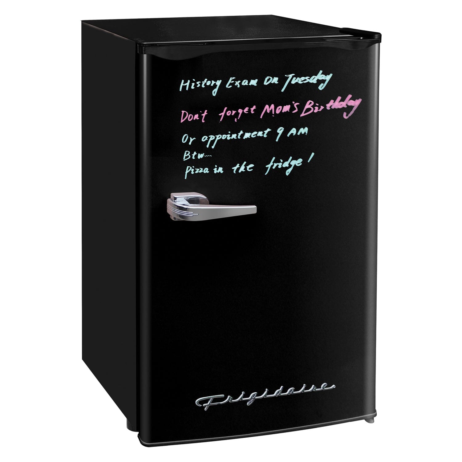 Frigidaire 3.2-Cu.-Ft. 65-Watt Eraser-Board Door Retro Compact Fridge, Black