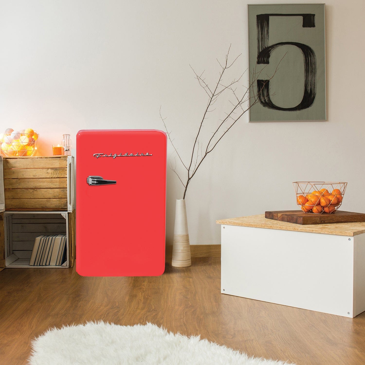 Frigidaire 3.2-Cu.-Ft. 60-Watt Retro Compact Refrigerator, Red