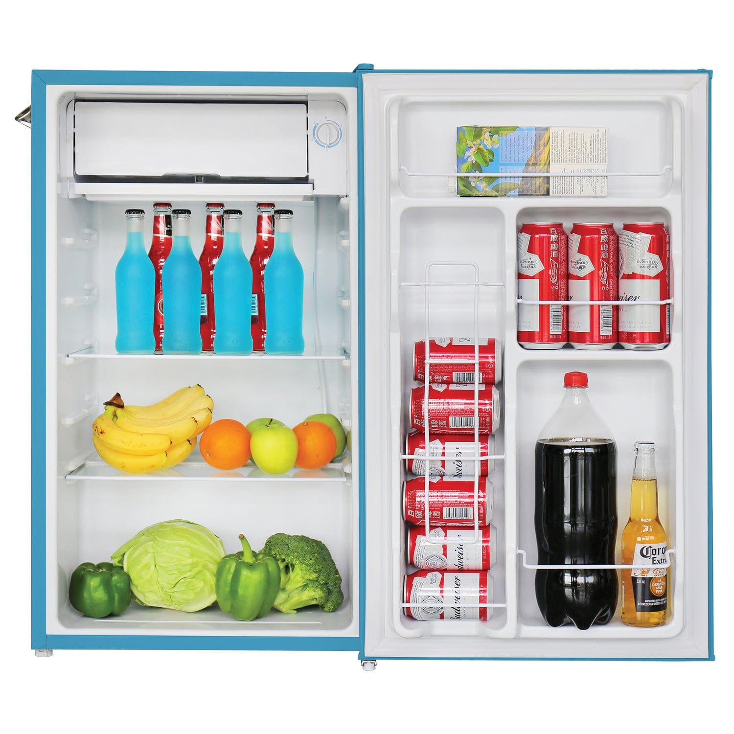 Frigidaire 3.2-Cu.-Ft. 65-Watt Retro Bar Fridge with Side Bottle Opener, Blue