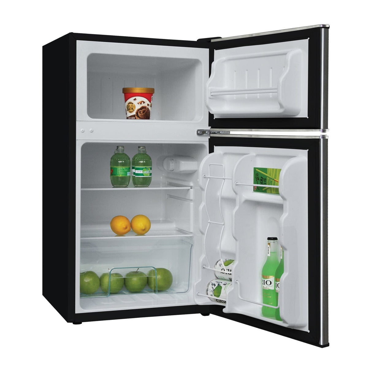 Frigidaire 3.2-Cu Ft. 2-Door Retro Compact Refrigerator with Freezer, EFR391-B, Platinum Design with Chrome Trim