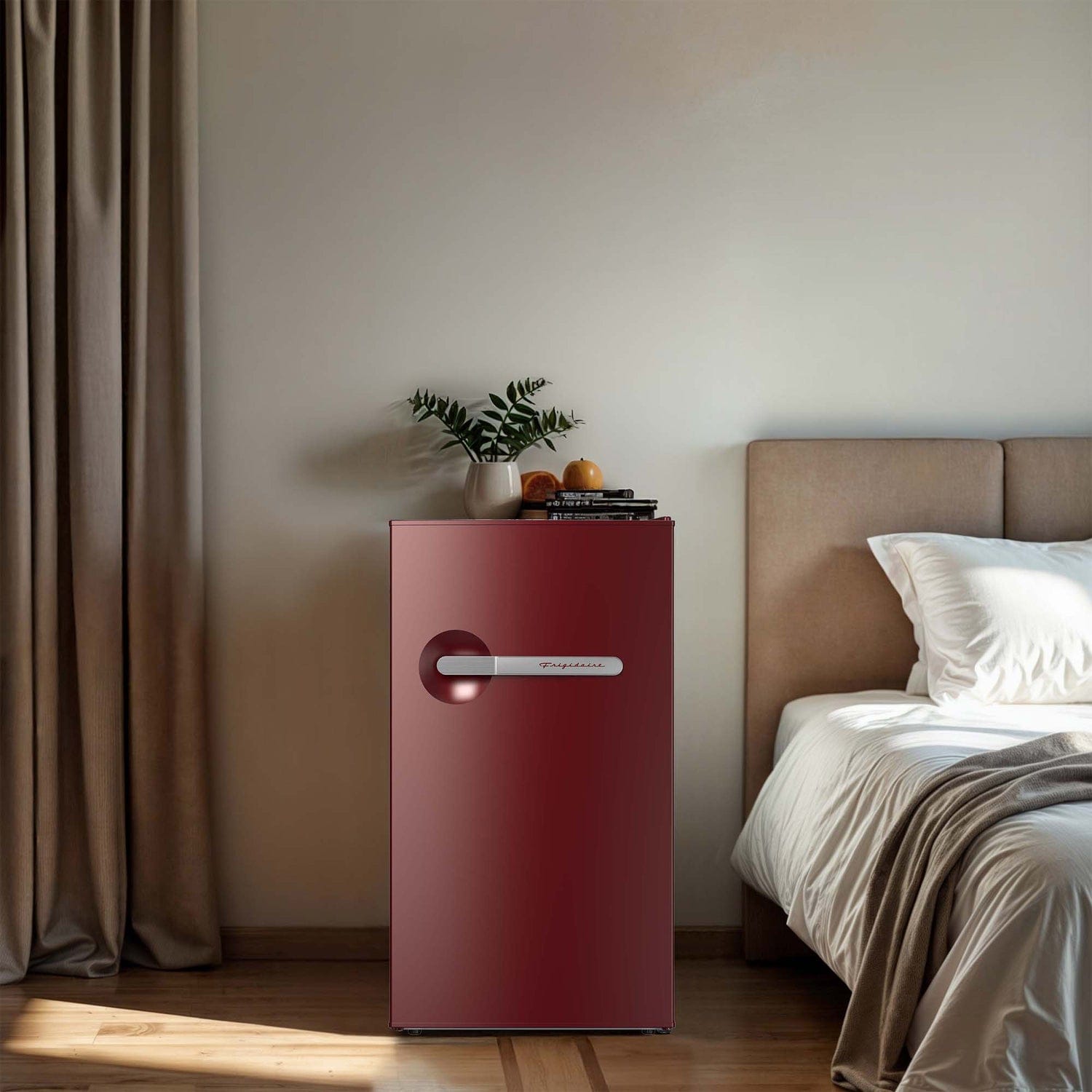 Frigidaire 3.2-Cu. Ft. Retro Bar Refrigerator, Side Bottle Opener, Merlot
