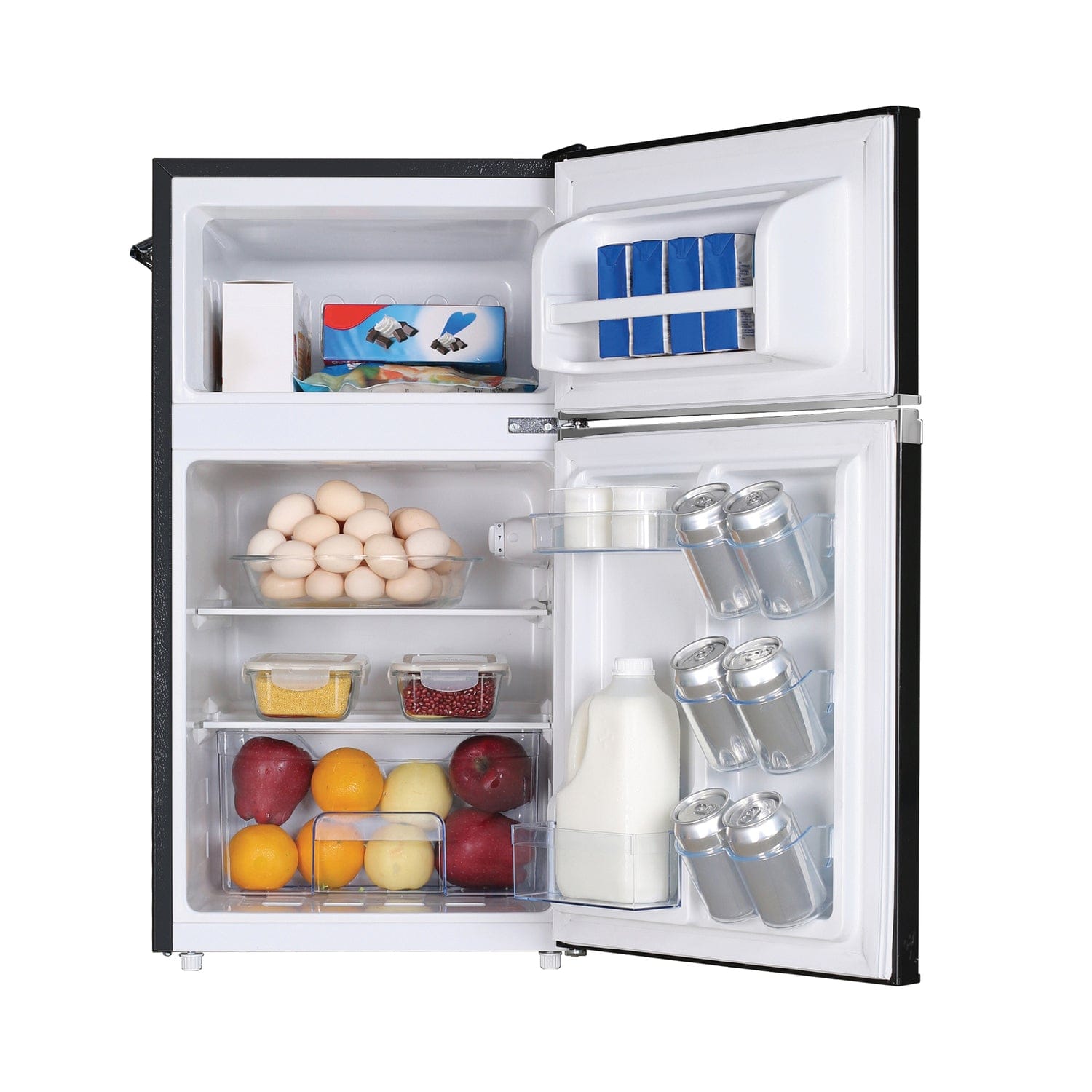 Frigidaire 3.2-Cu Ft. 2-Door Retro Compact Bar Fridge with Freezer and Side Bottle Opener, EFR840, Black